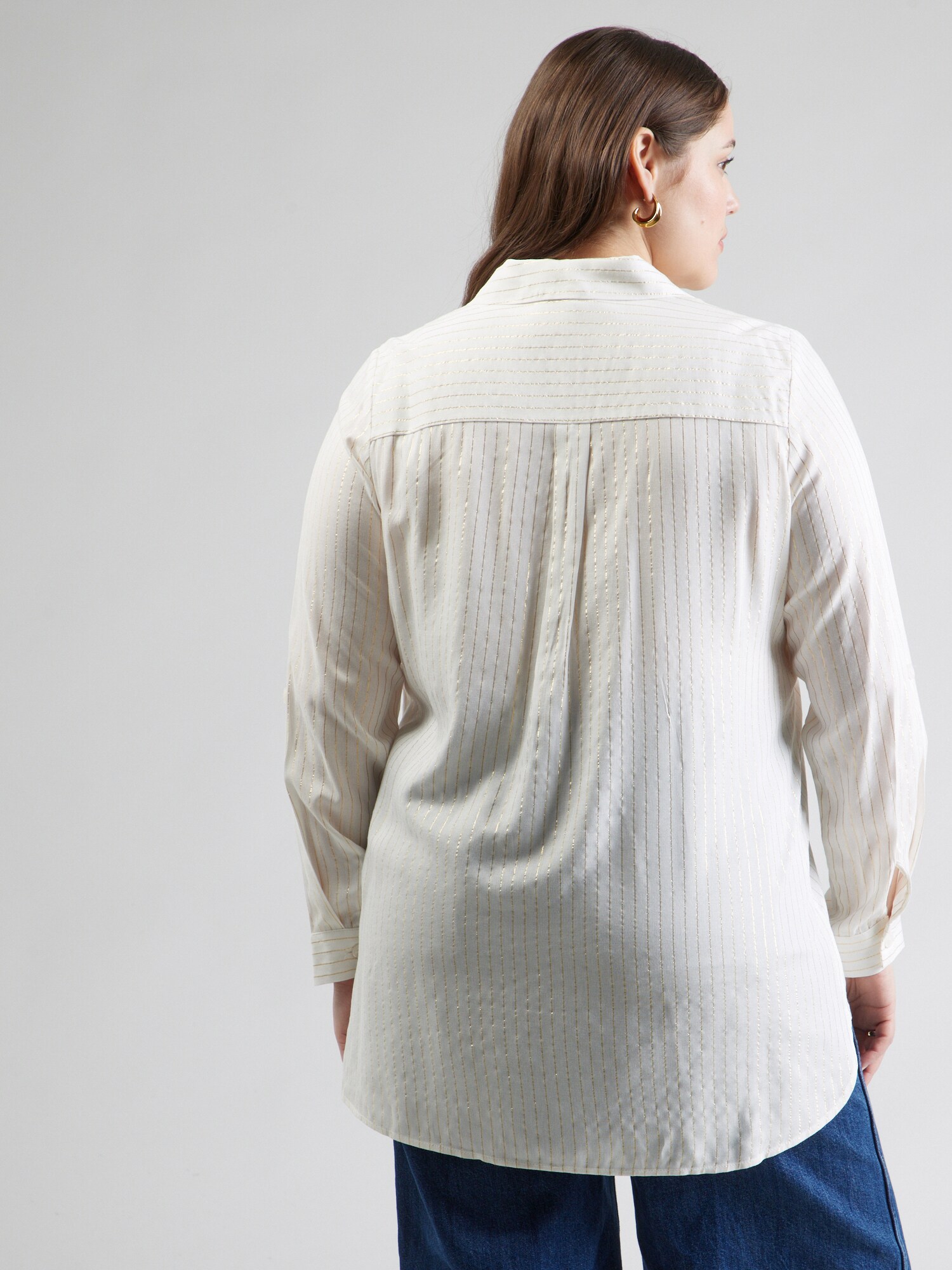 Vero Moda Curve Blúzka 'VMCBUMPY' zlatá / biela (obrázok 3)