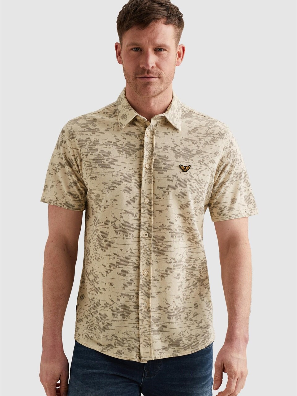 Skjorta 'Shirt in jersey piqué with allover print'
