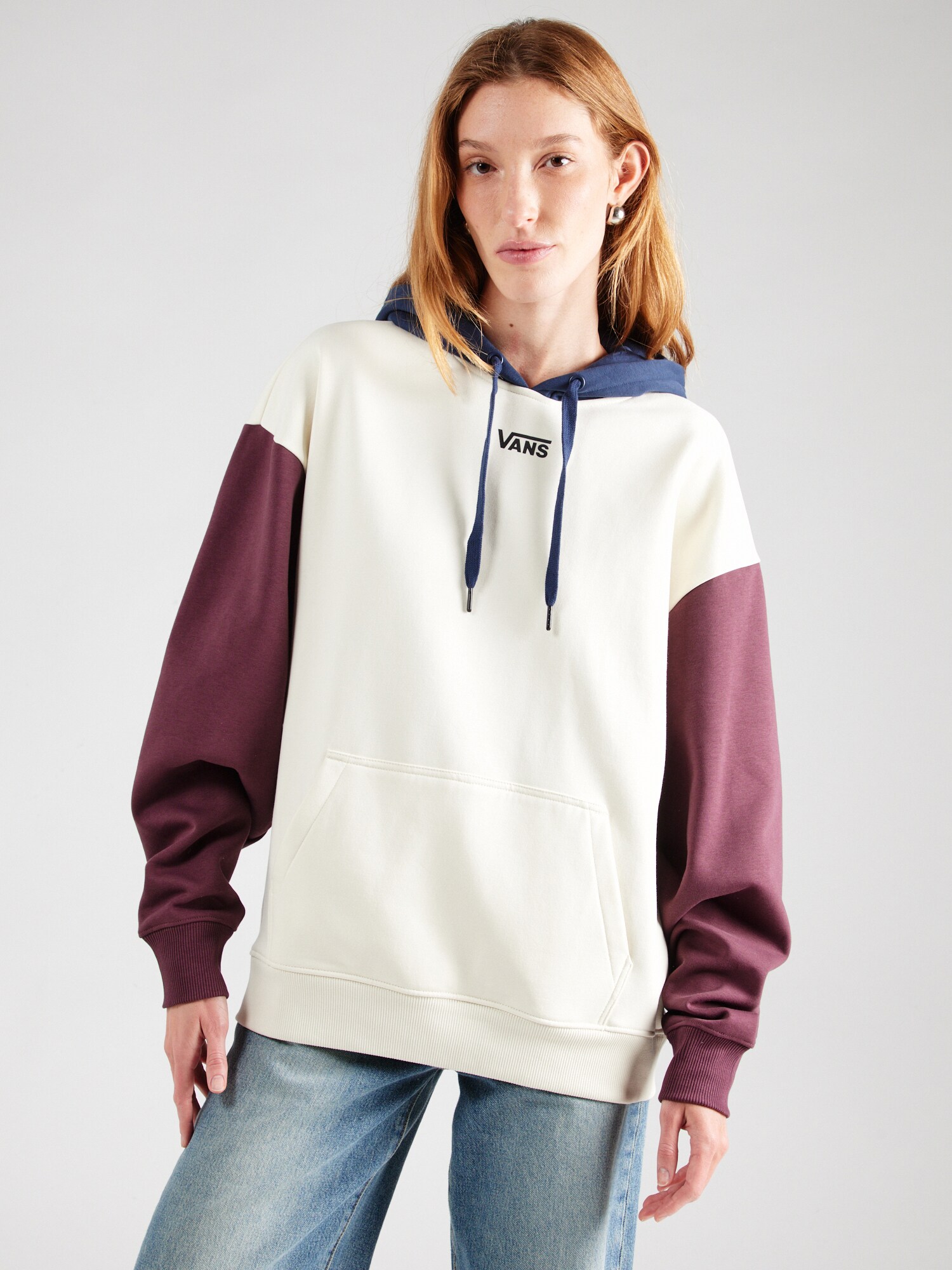 VANS Tréning póló  tengerészkék / burgundi vörös / természetes fehér termék 2. képe