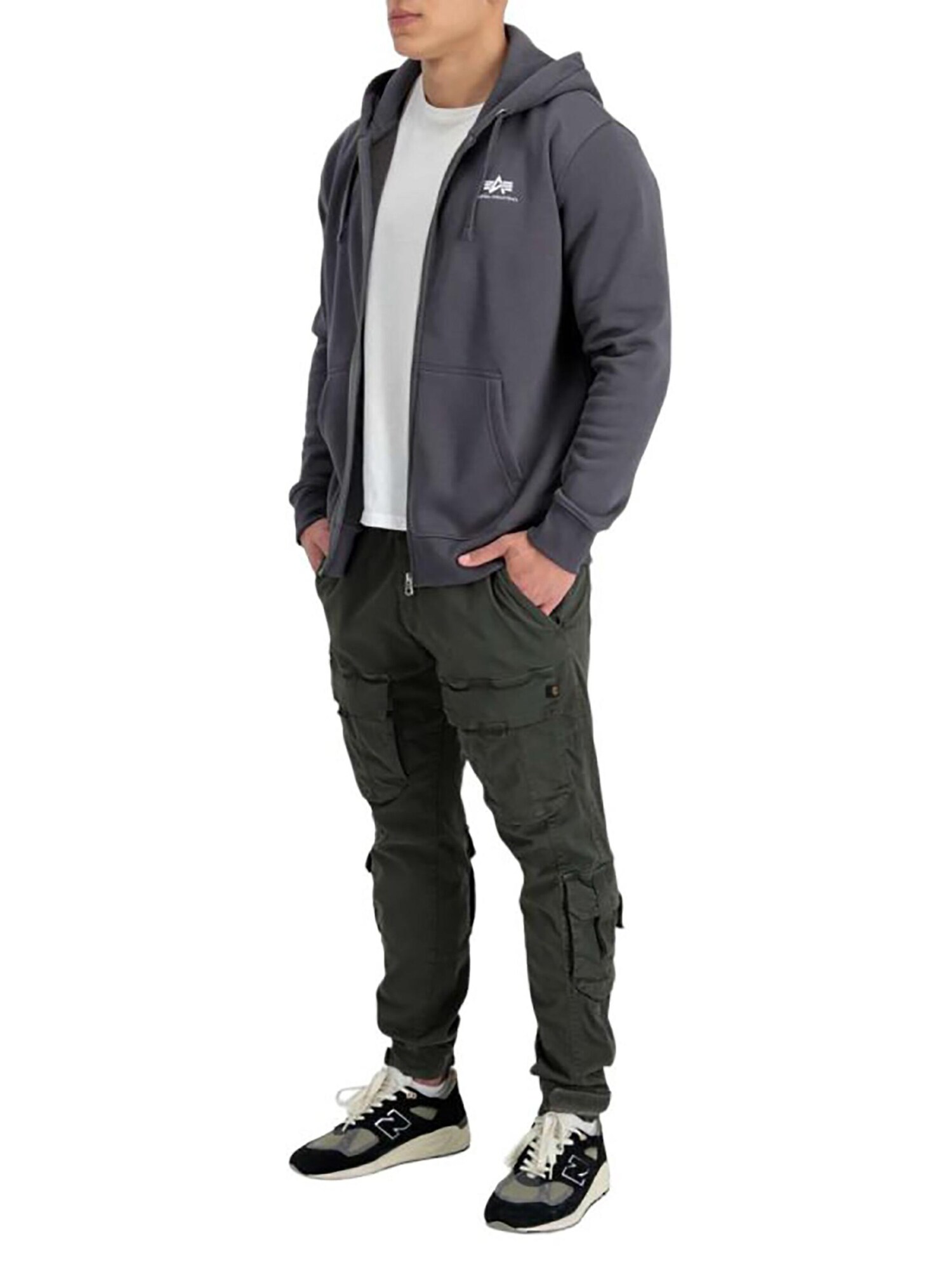 ALPHA INDUSTRIES Tepláková bunda 'Basic Zip'  tmavosivá (obrázok 2)