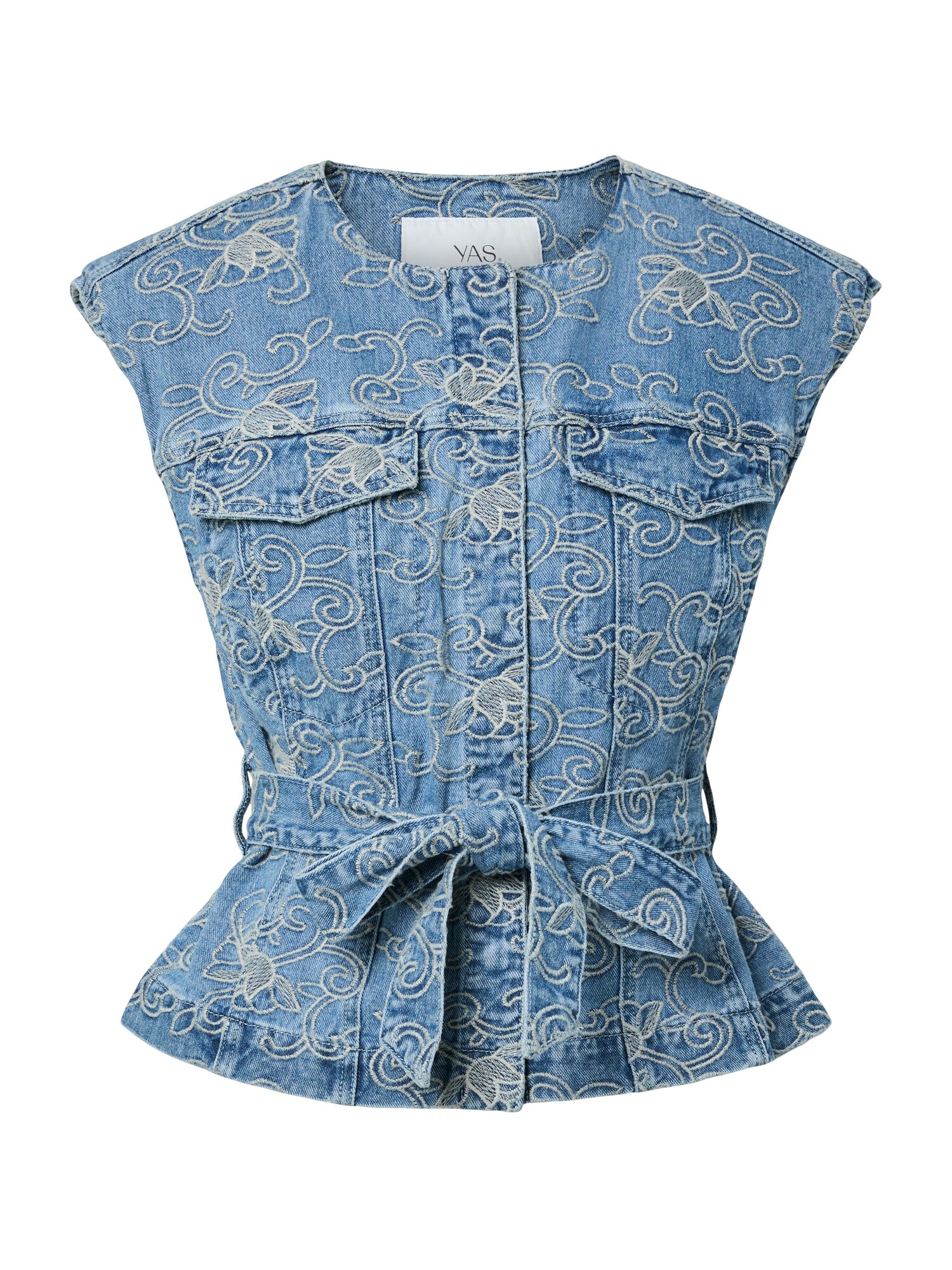 YAS Vestă YASKARI  albastru denim / gri