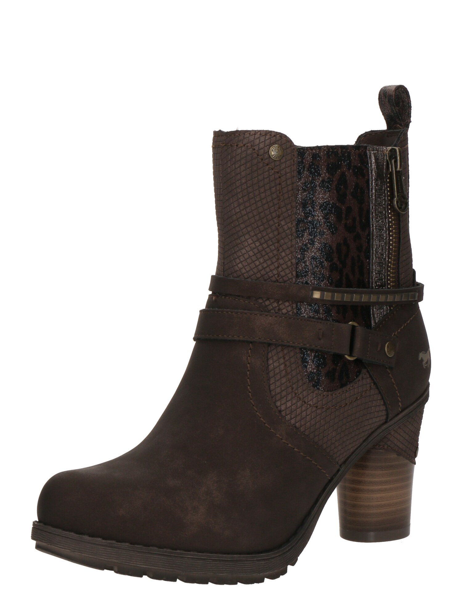 MUSTANG Botine  maro închis / negru