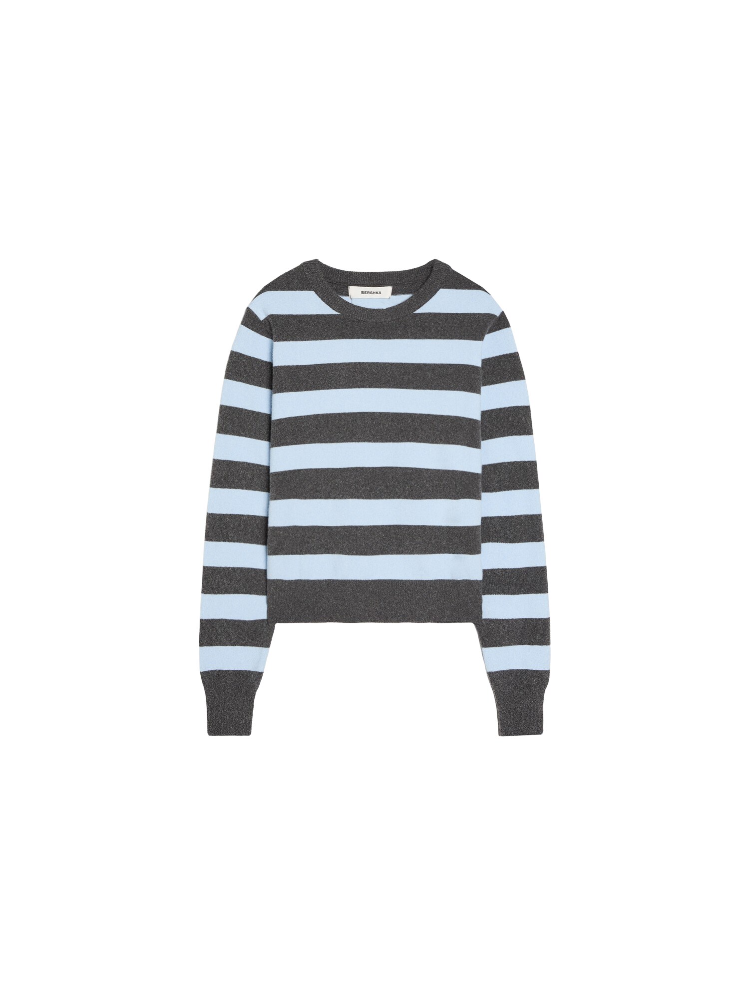 Bershka Pulover azuriu / gri închis
