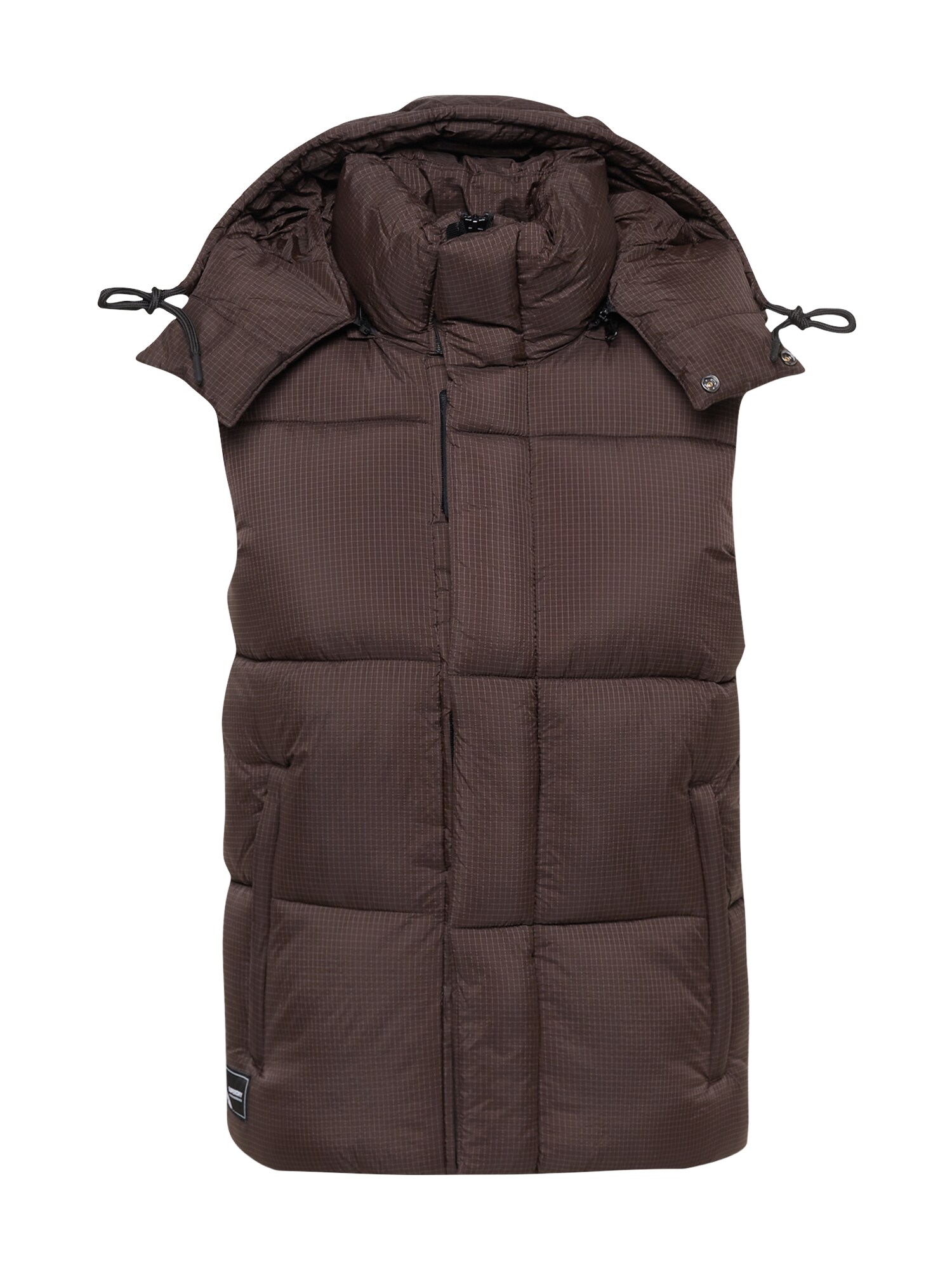 Superdry & Co Vestă  ciocolatiu / gri / negru