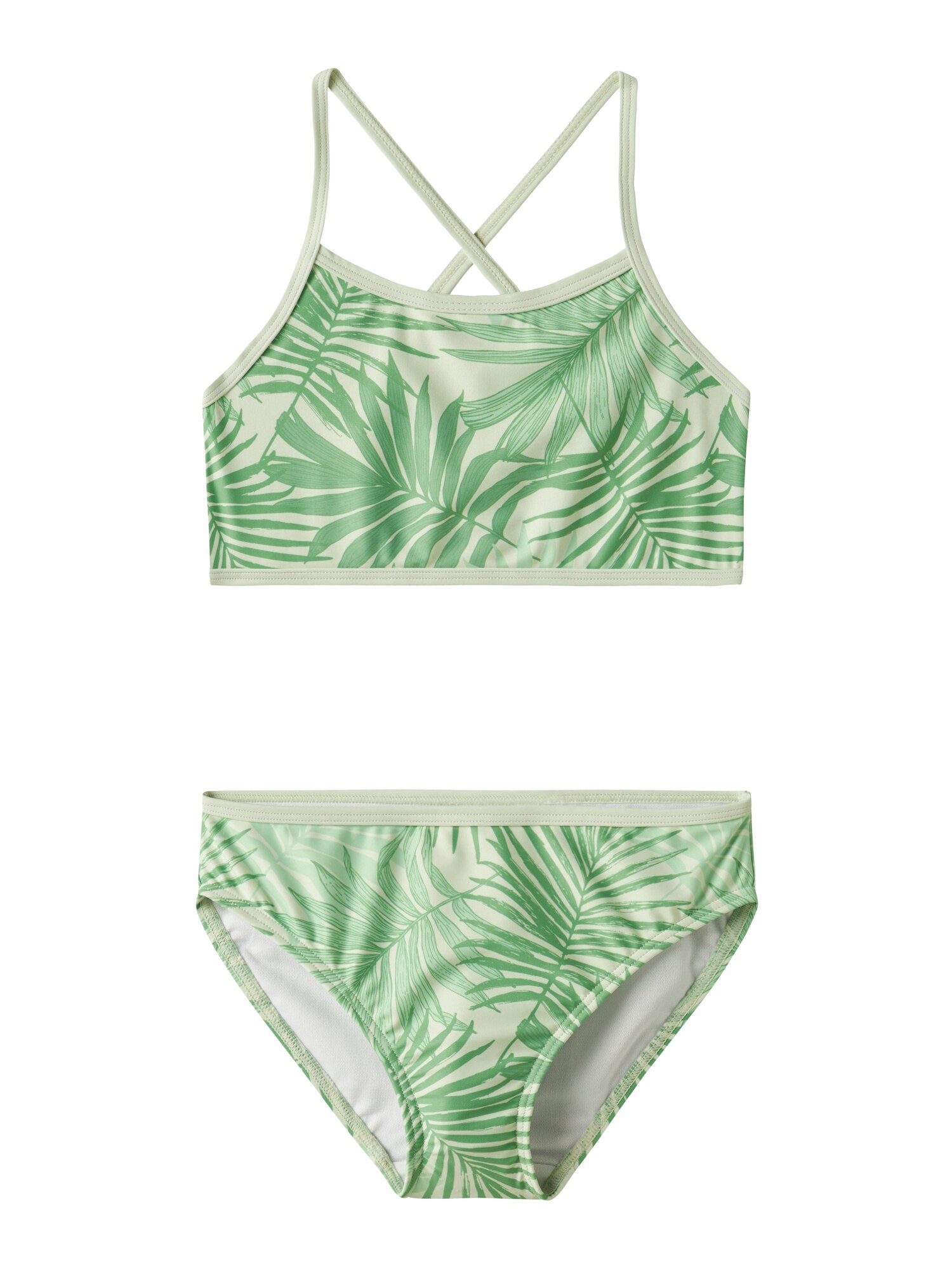 NAME IT Costum de baie două piese NKFZIZLA  verde / verde deschis