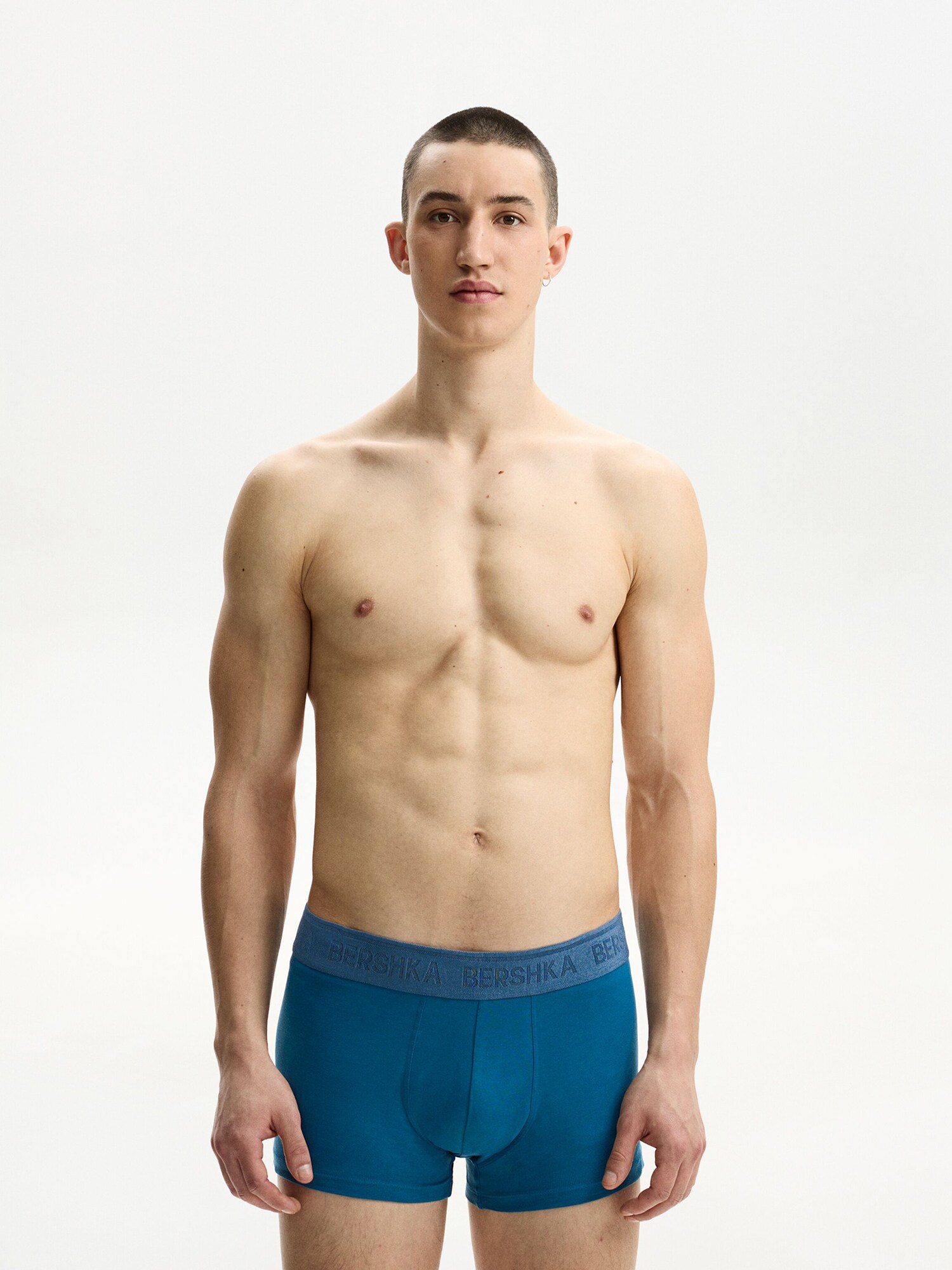 Bershka Boxeralsók  ciánkék / khaki / fekete termék 2. képe
