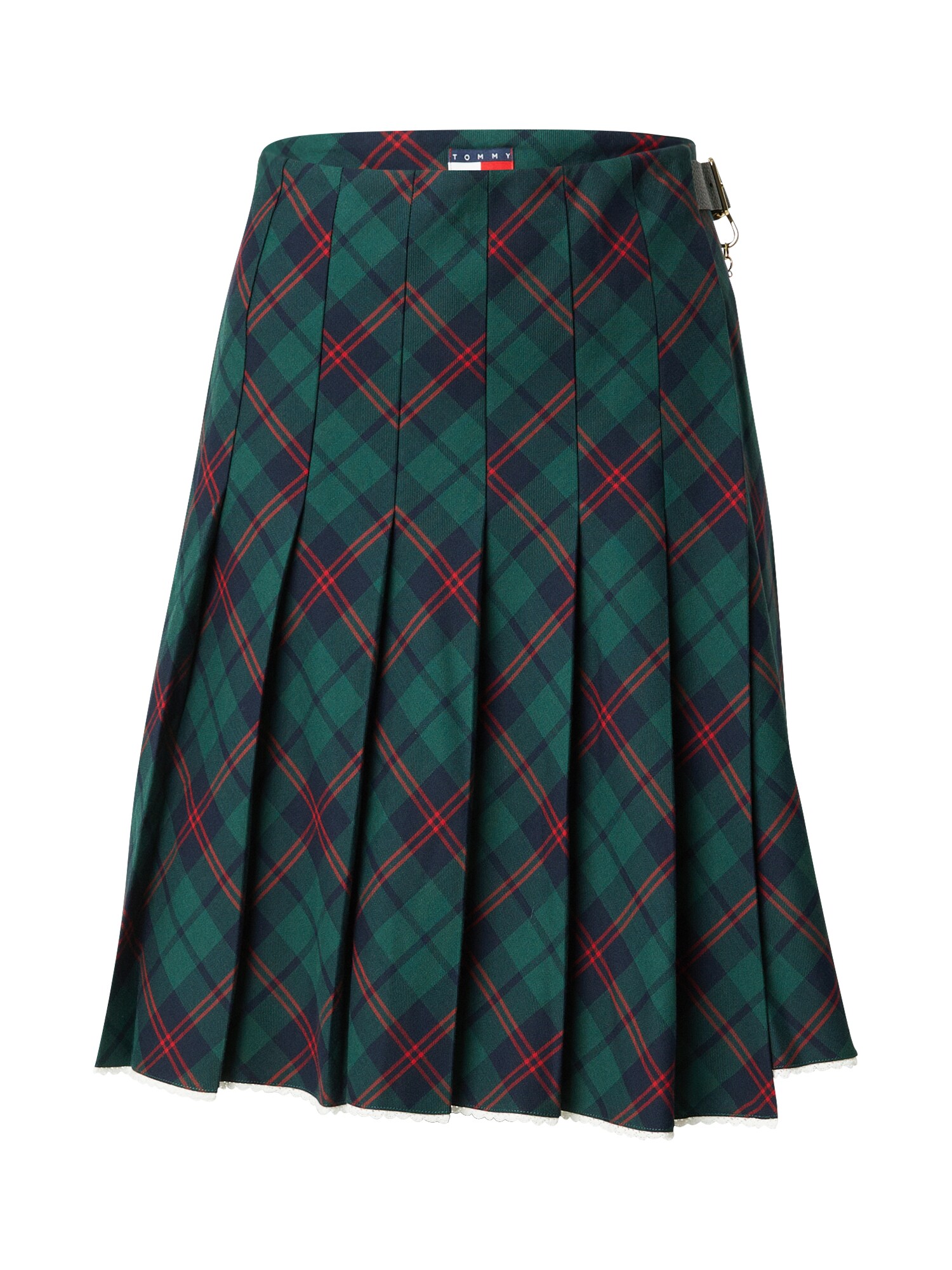 Tommy Jeans Fustă  albastru marin / verde smarald / roșu