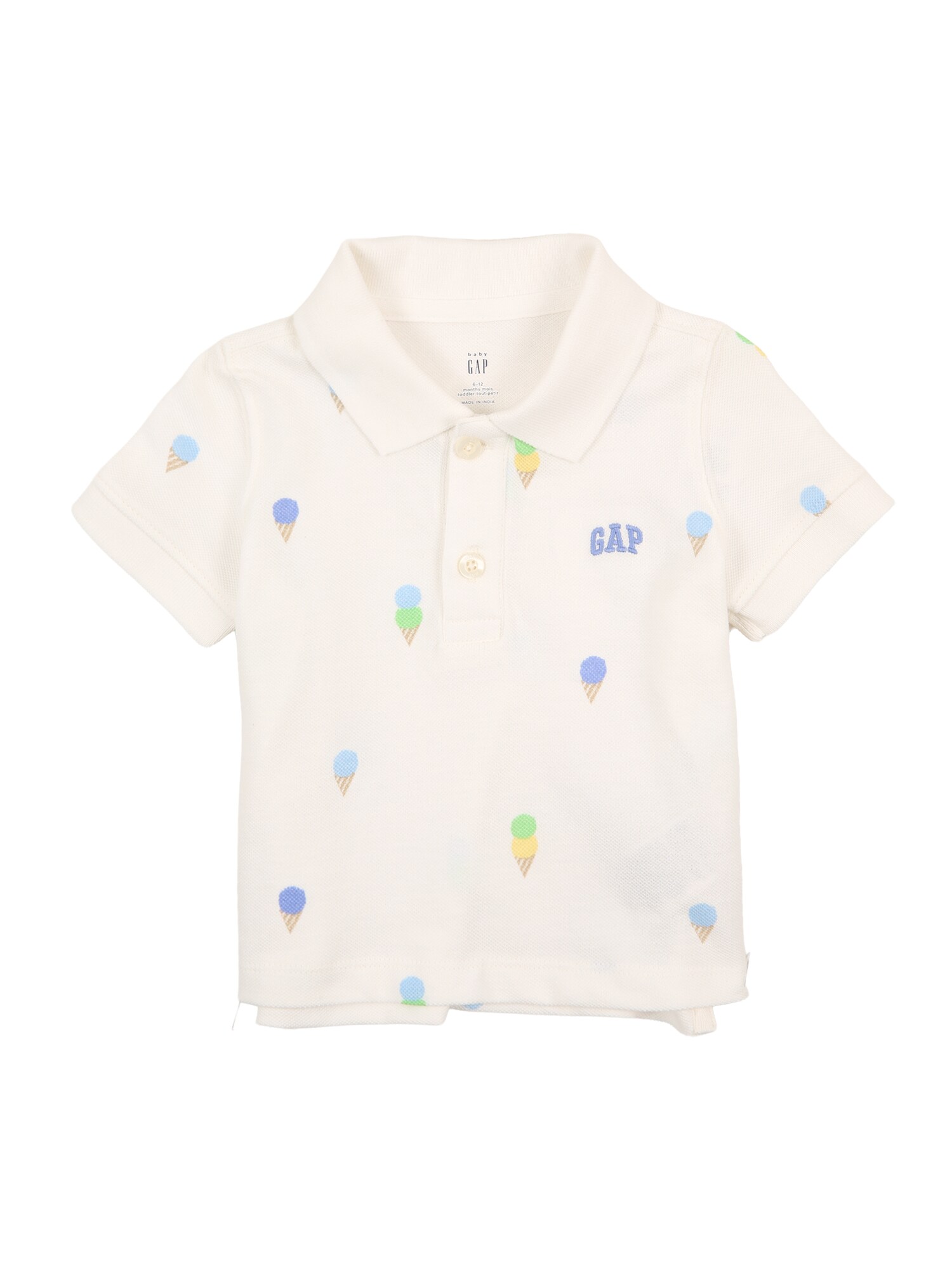 GAP Tricou  albastru / maro caramel / verde / alb lână