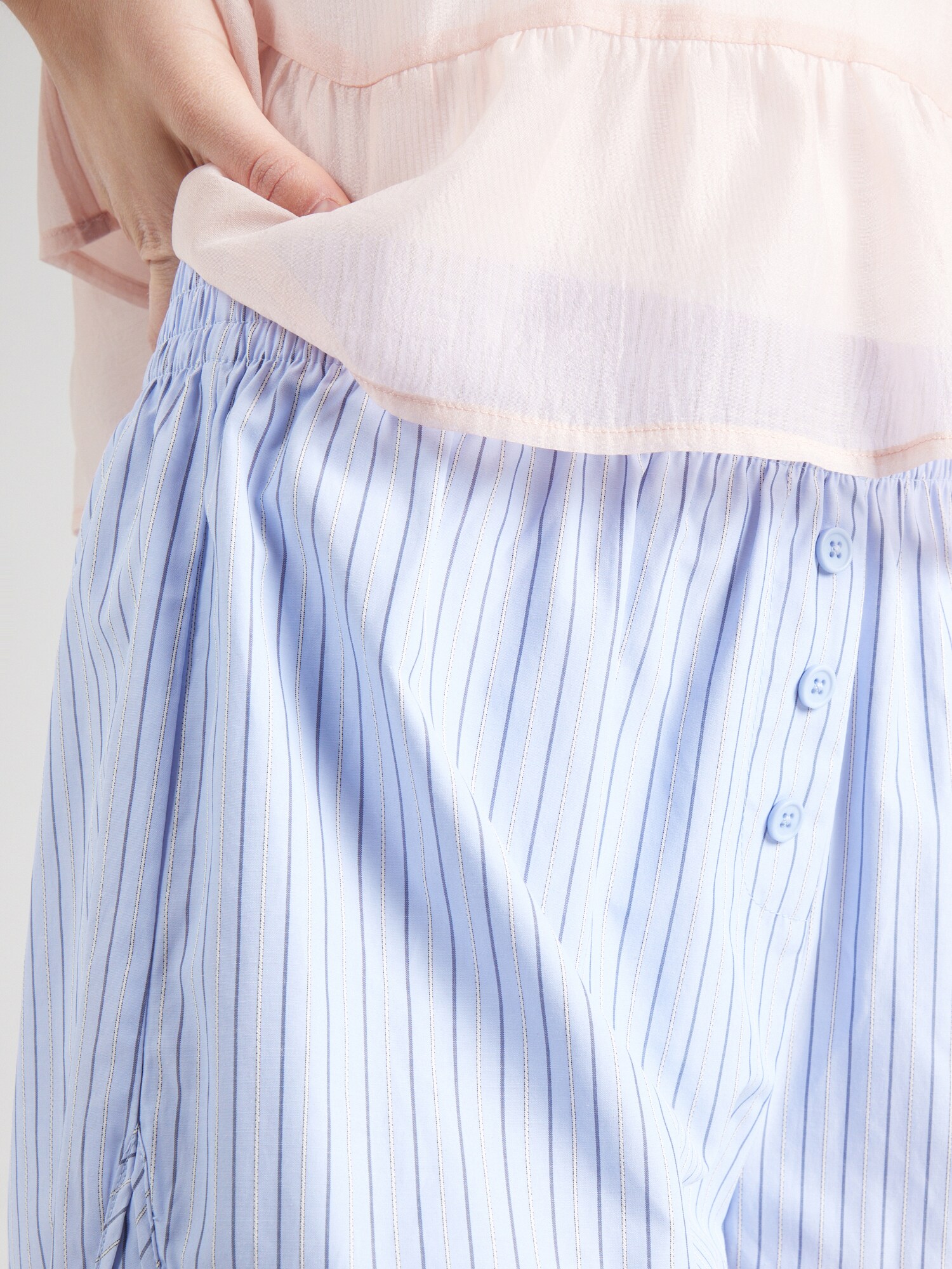 TOPSHOP Nohavice modrá / svetlomodrá / biela (obrázok 5)