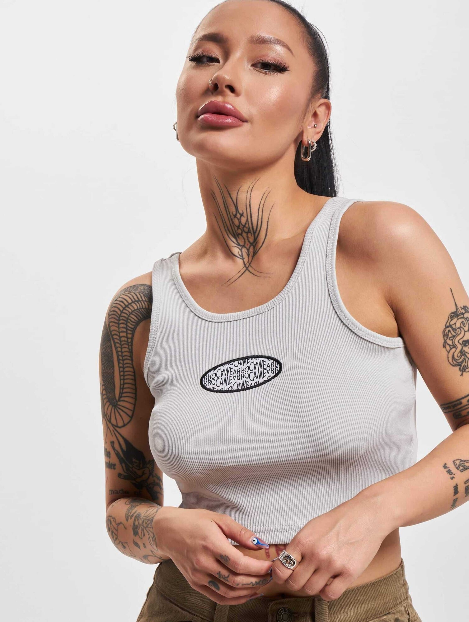 ROCAWEAR Top sivá / čierna (obrázok 5)