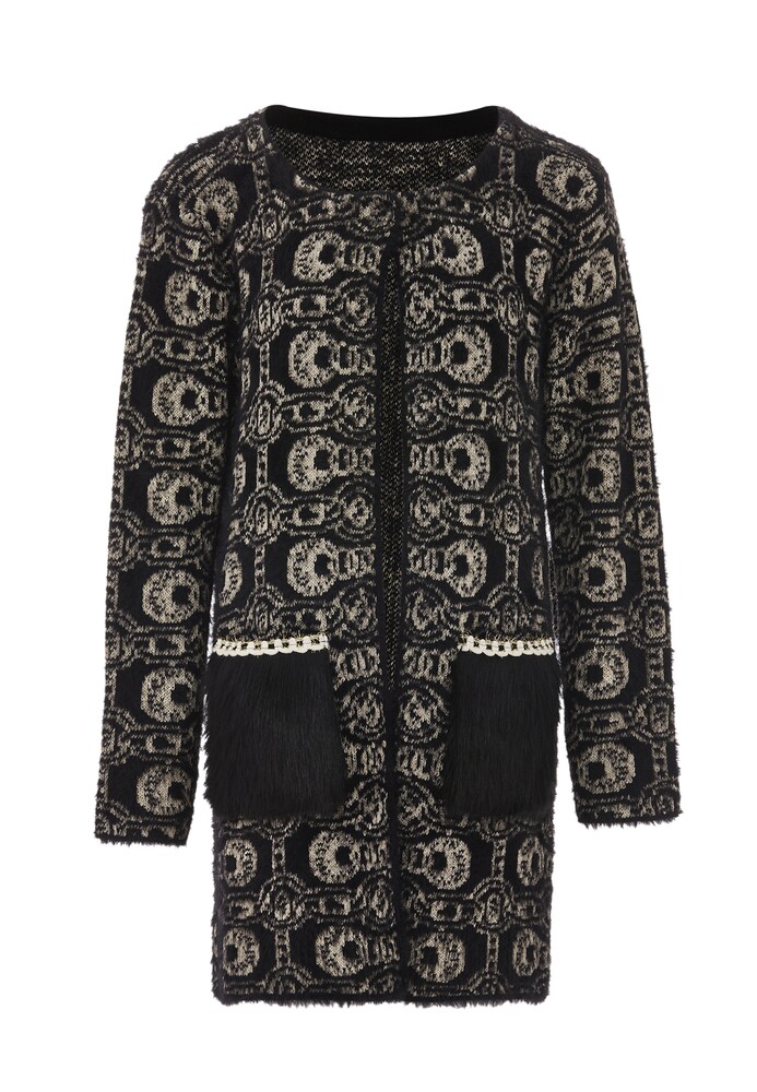 faina Strickjacke Damen Größe M beige / schwarz