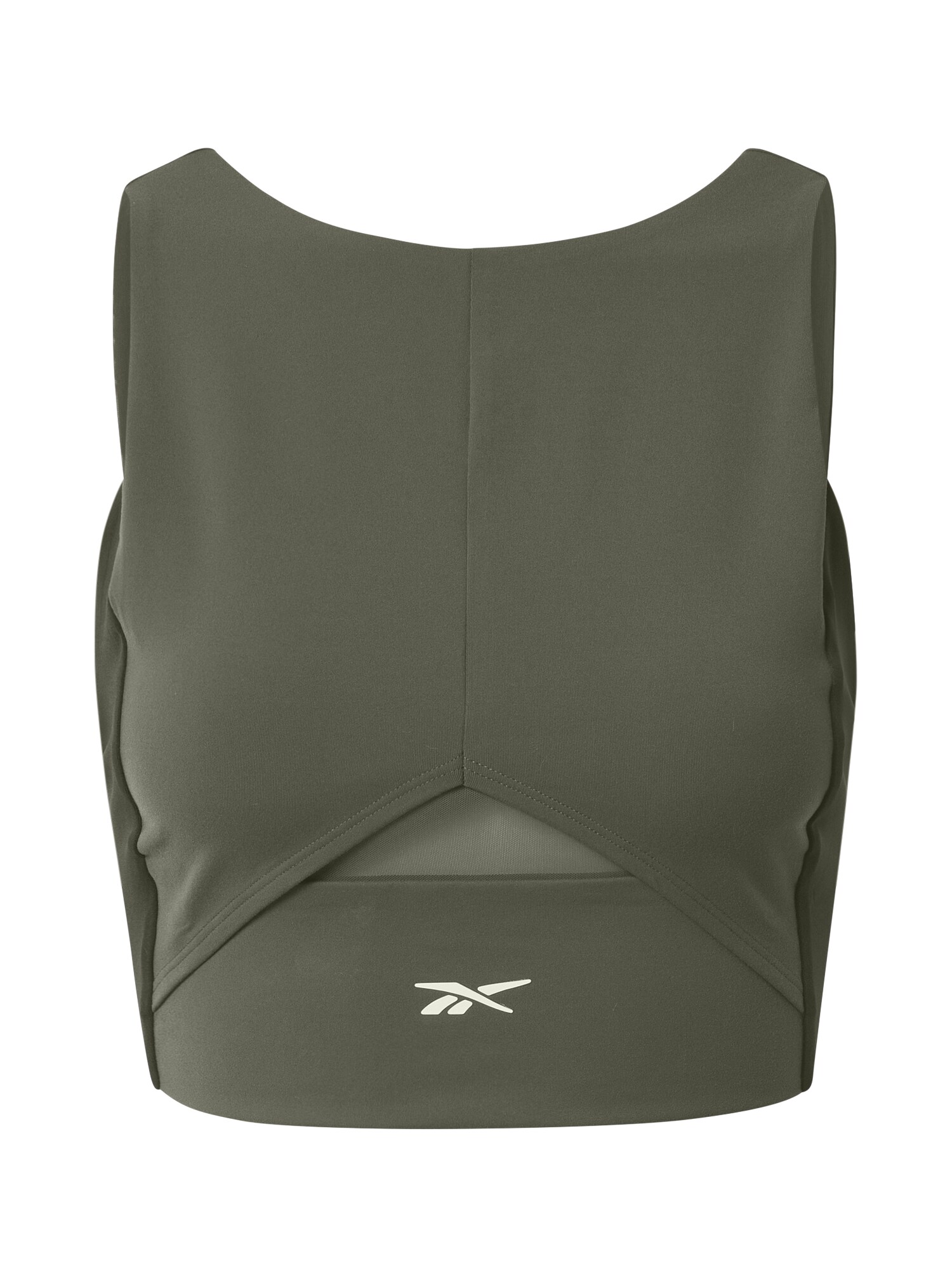 REEBOK Sportiniai marškinėliai be rankovių  rusvai žalia / balta / juoda