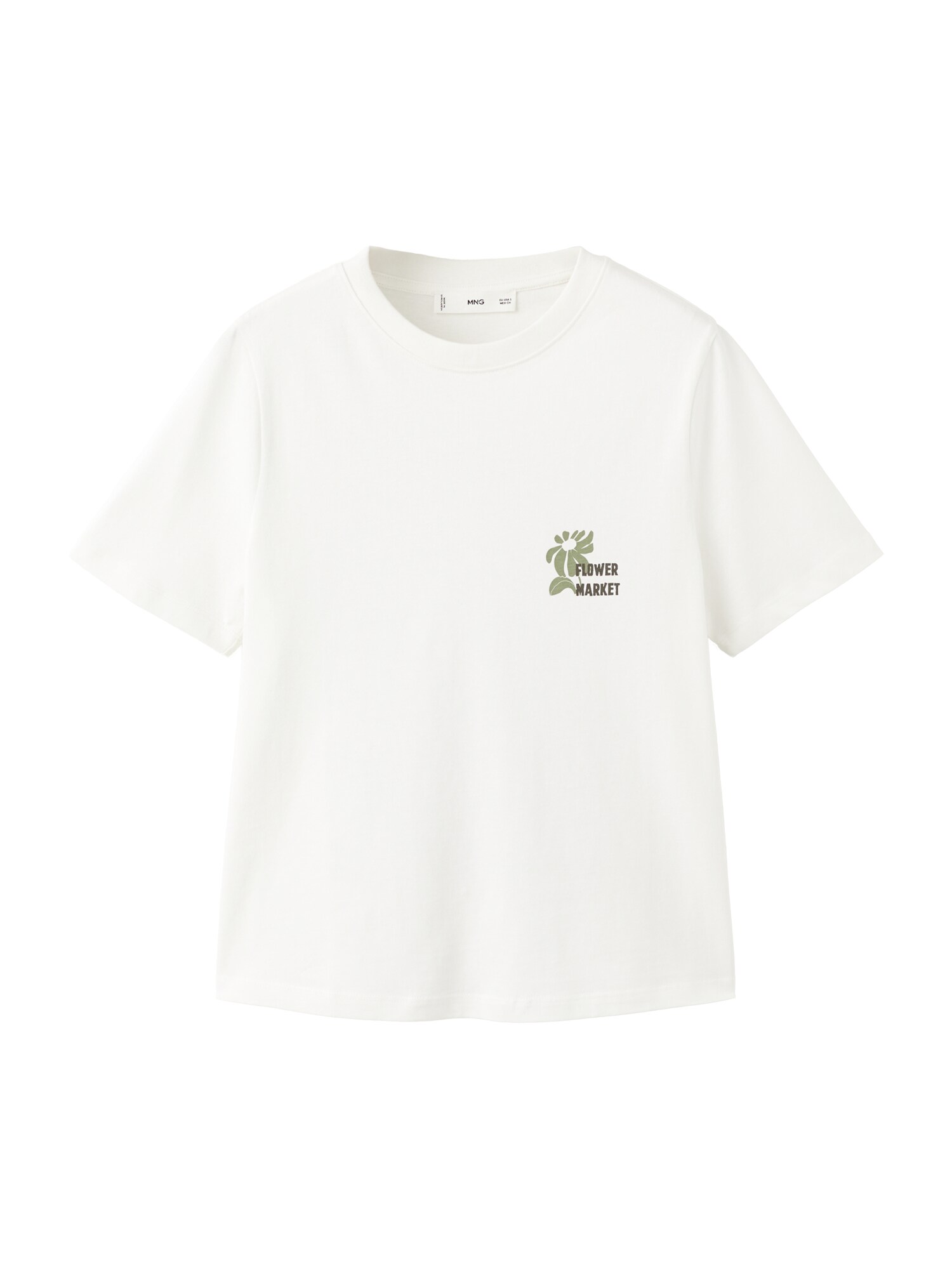 MANGO Tricou 'ILUSTRA'  verde / verde închis / alb