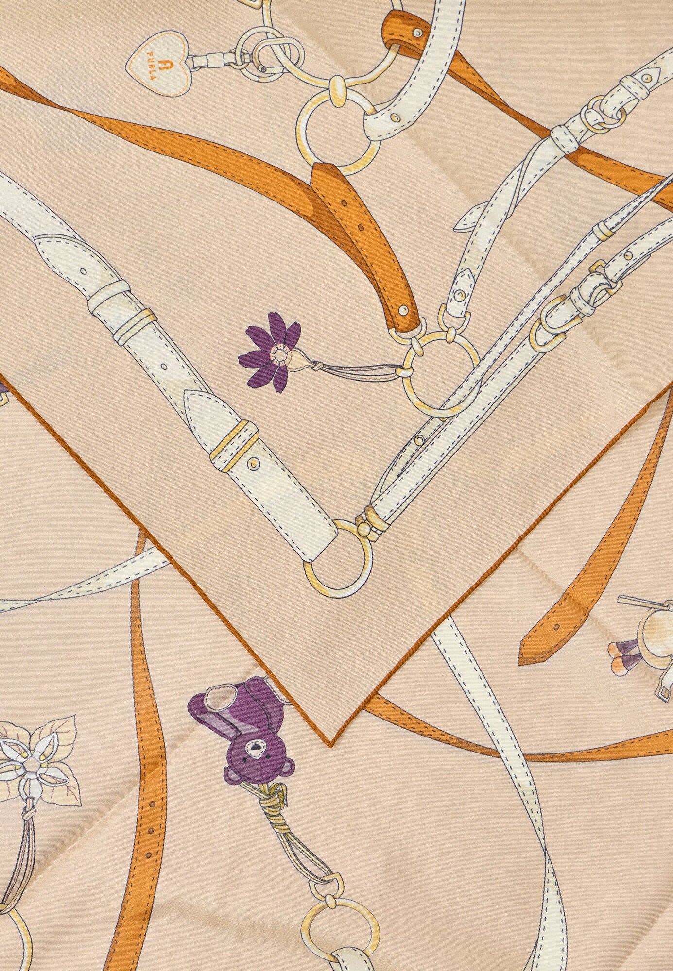 FURLA Chal  arena / cognac / lila oscuro / blanco – imagen 3