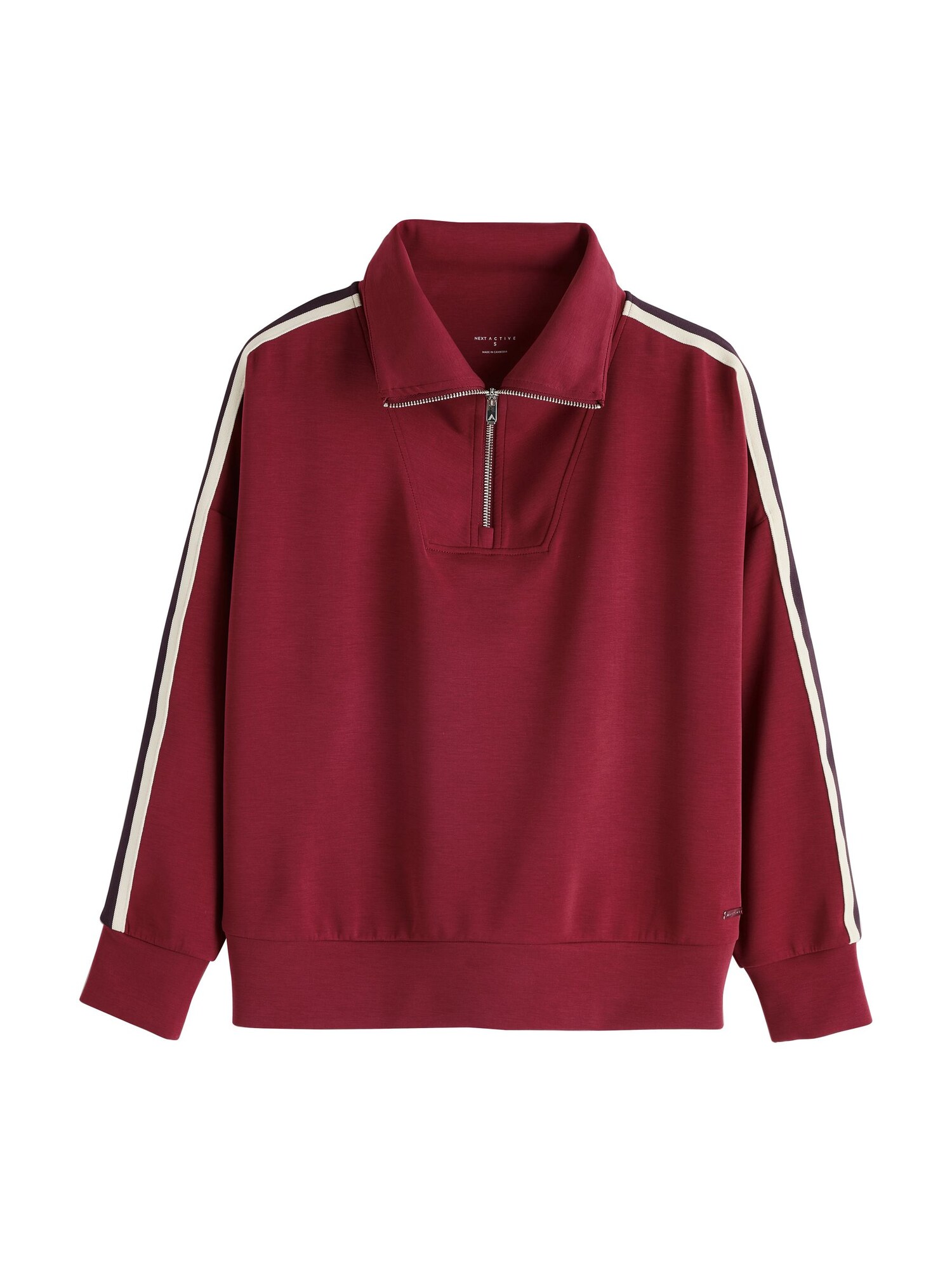 Next Sweater majica tamno smeđa / burgund / bijela