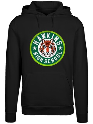 F4NT4STIC Sweatshirt ‘Stranger Things Hawkins Netflix TV Series’ Groen / Grasgroen / Zwart / Wit