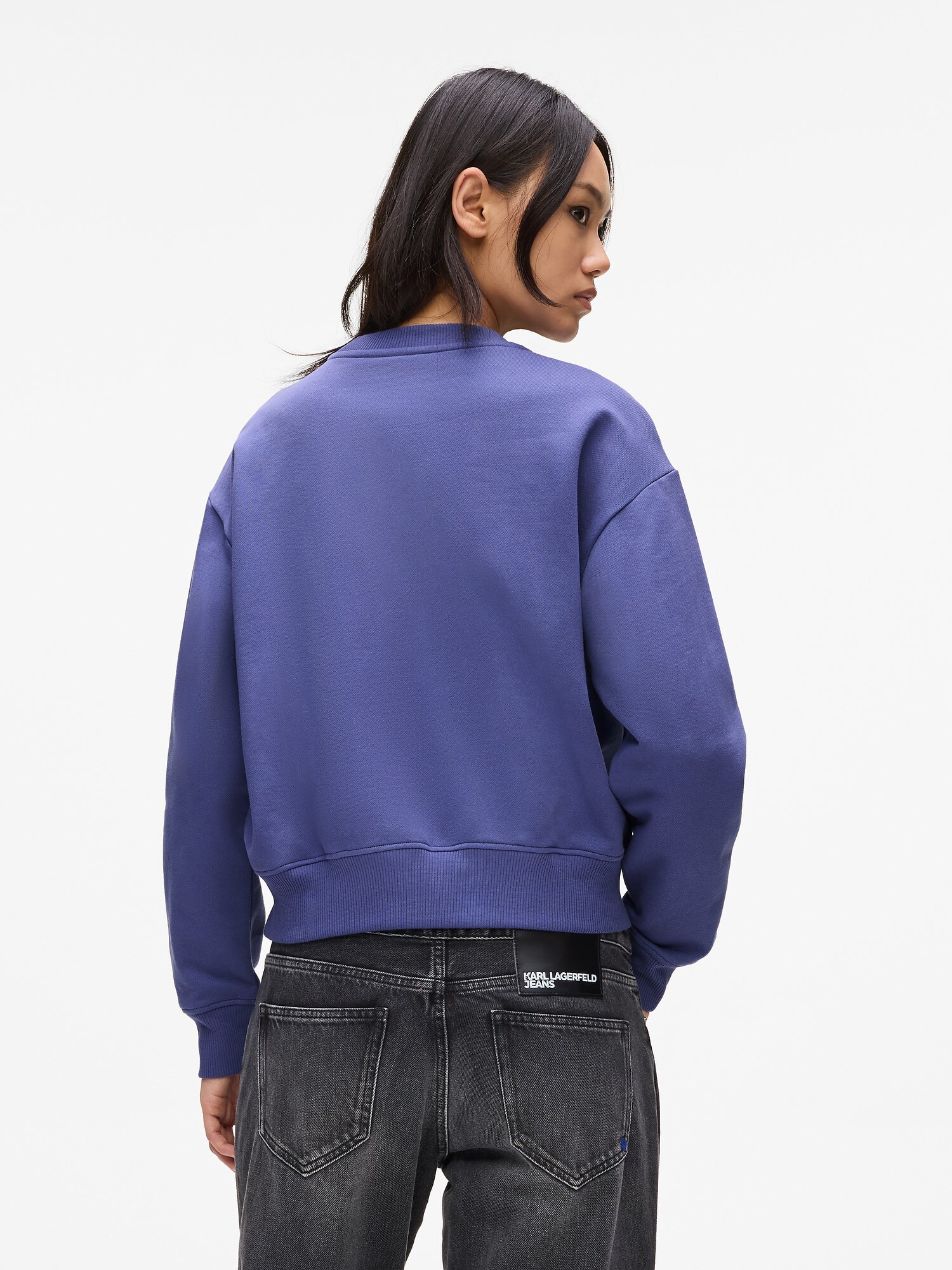 KARL LAGERFELD JEANS Mikina enciánová / čierna / biela (obrázok 3)