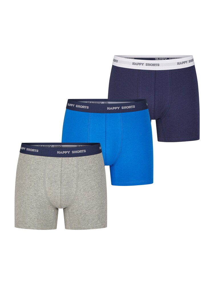 Happy Shorts Retro Pants ' Jersey ' Herren Größe M navy / royalblau / graumeliert
