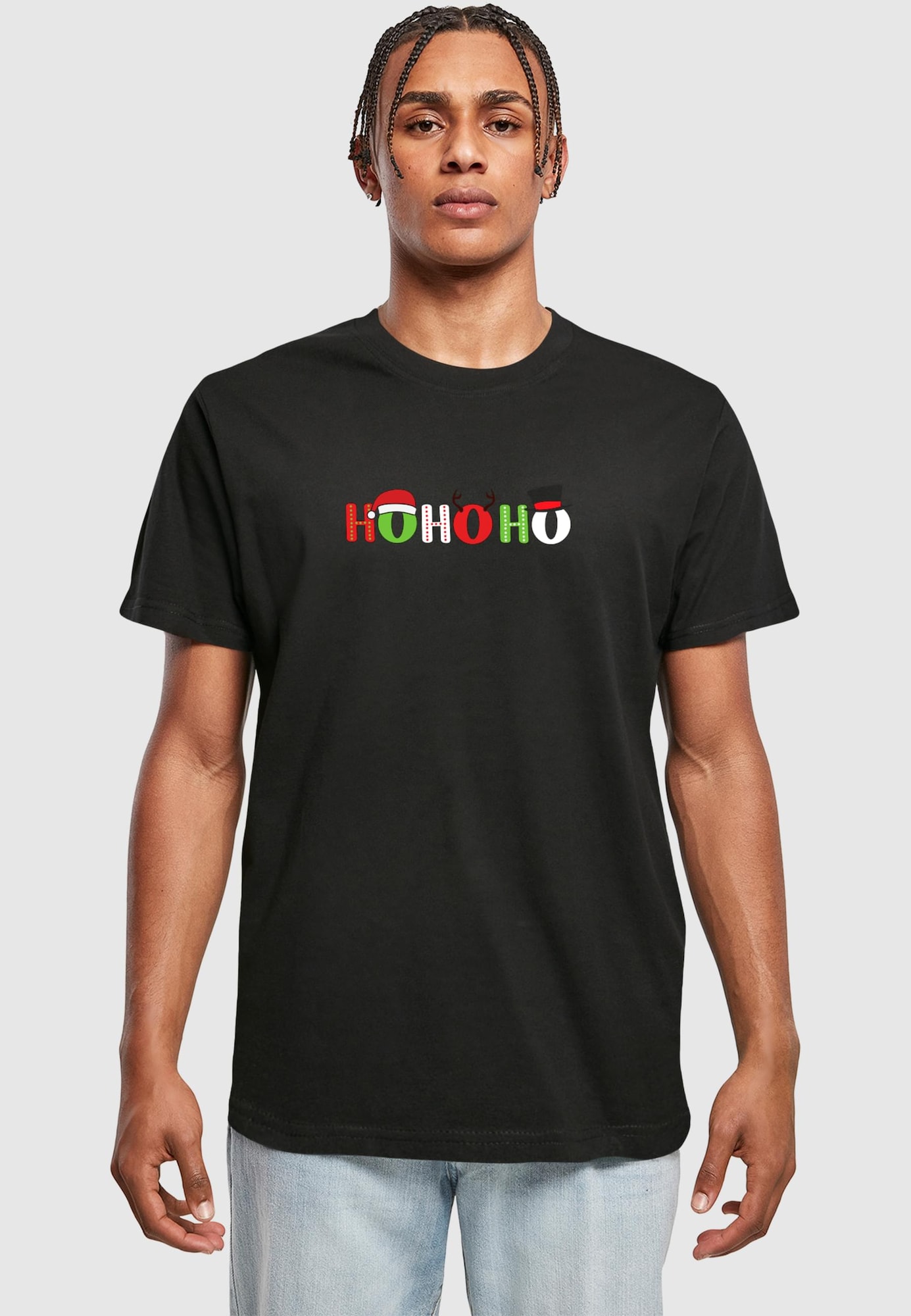 Merchcode Tričko 'Christmas Ho Ho Ho' svetlozelená / červená / čierna / biela (obrázok 3)
