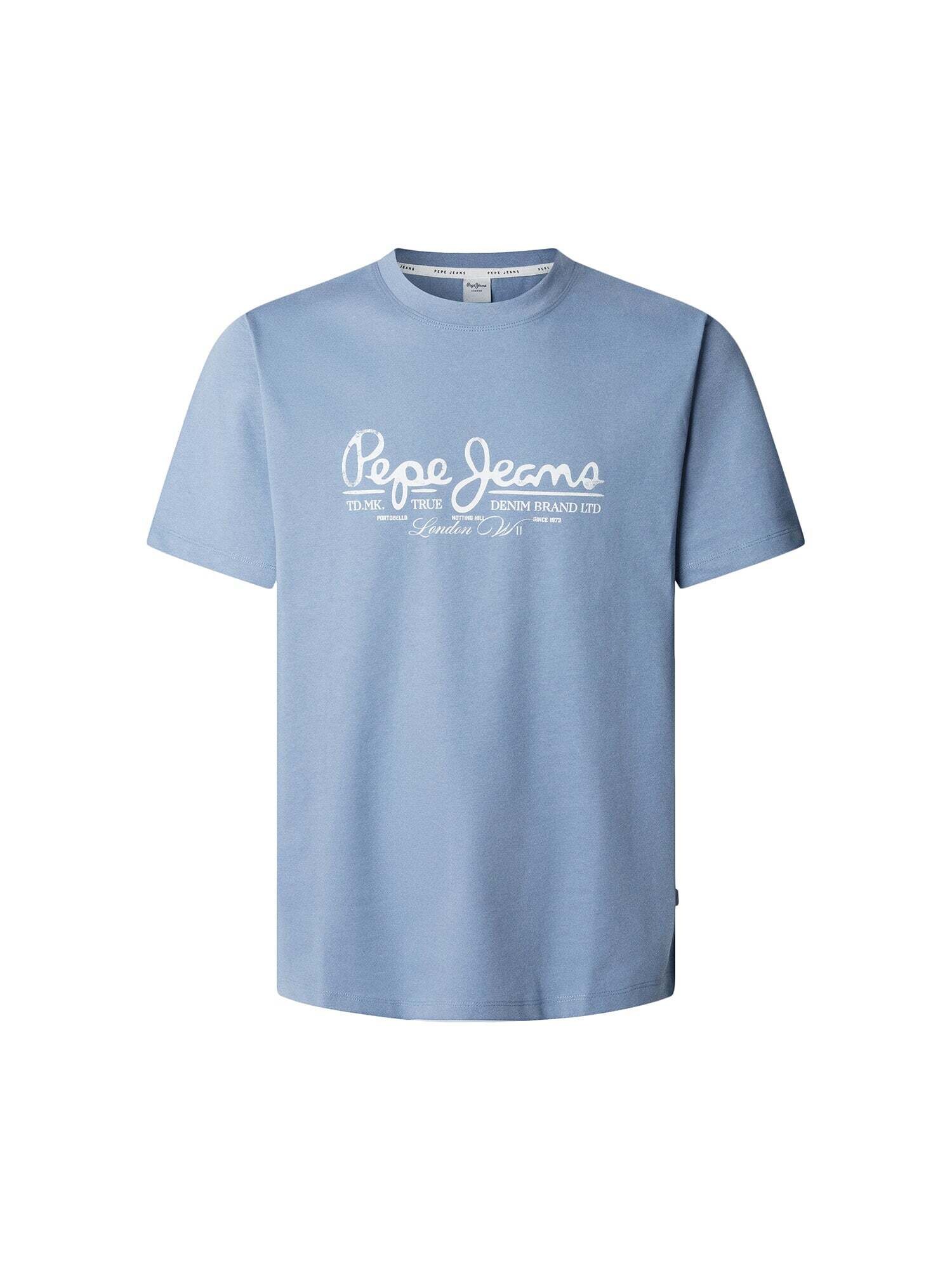 Pepe Jeans Póló 'Dumas'  galambkék / fehér akciós termékkép 1
