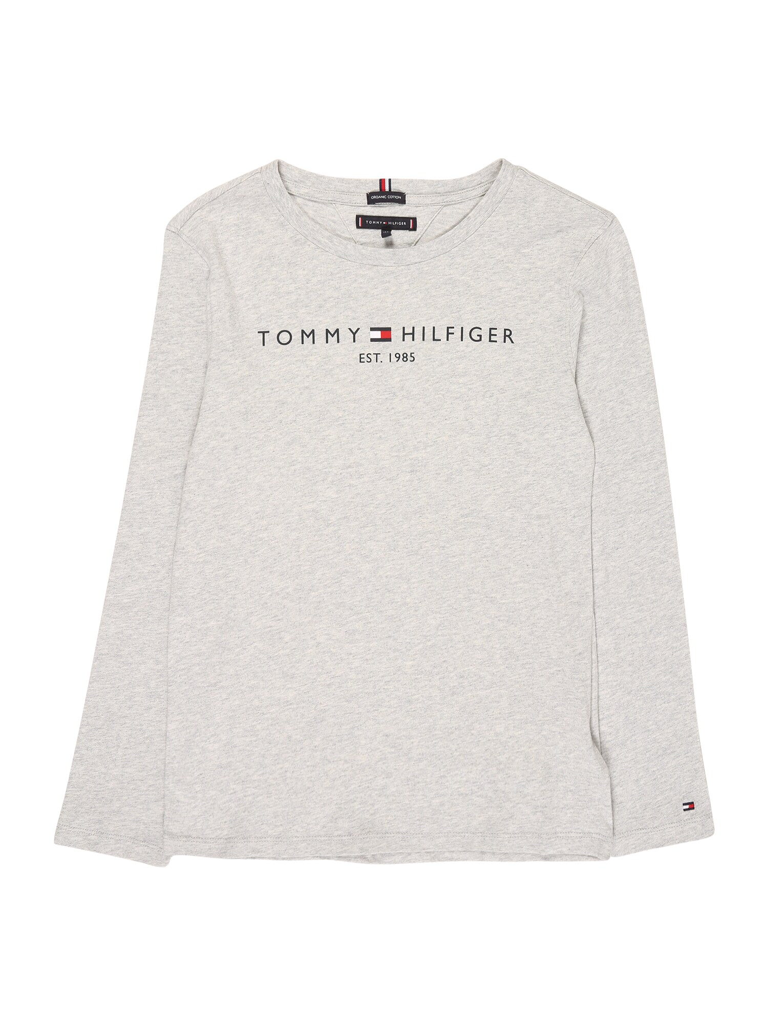 TOMMY HILFIGER Marškinėliai 'ESSENTIAL HILFIGER  TEE L/S'  šviesiai pilka