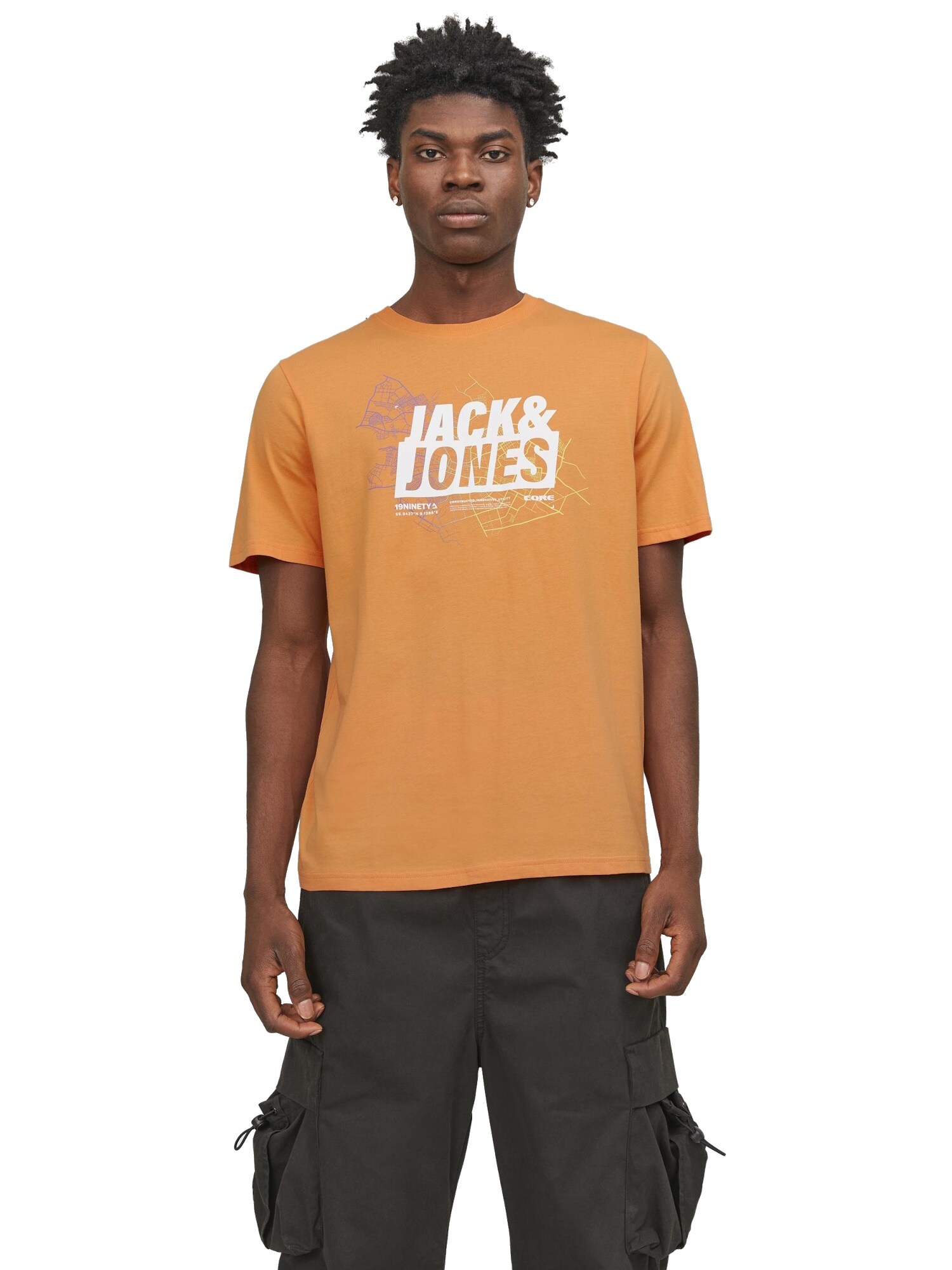 JACK & JONES Tričko 'Map' oranžová (obrázok 5)