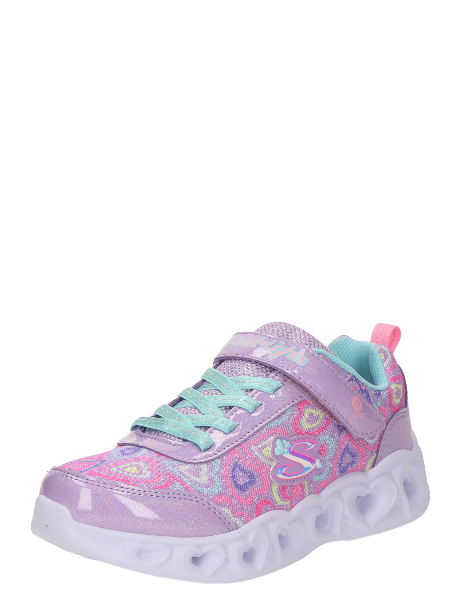Skechers Sneakers 'Heart Lights - Boogie Love' Aqua / Violetblauw / Lavendel / Lichtroze