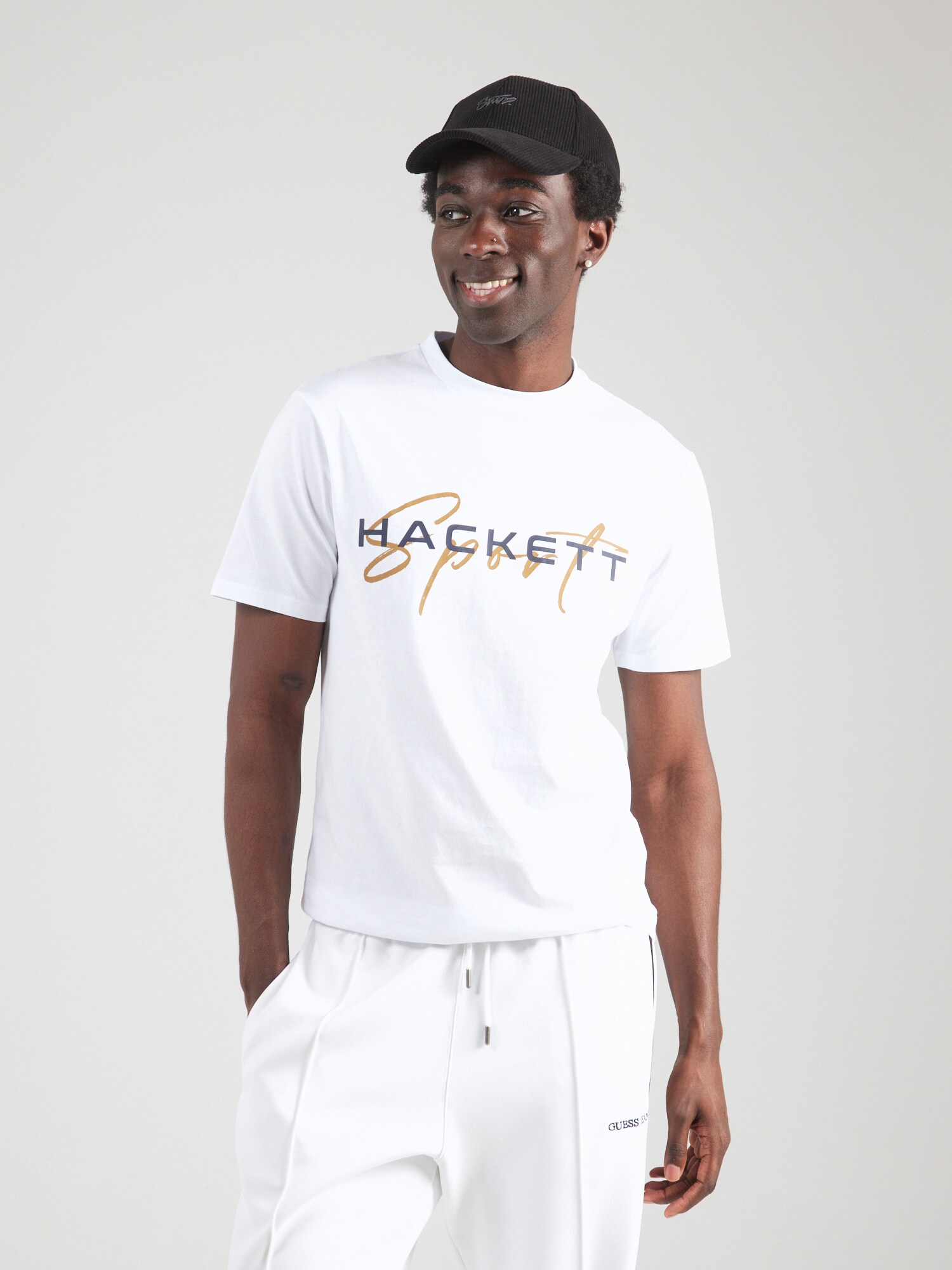 Hackett London Póló  tengerészkék / barna / fehér termék 2. képe