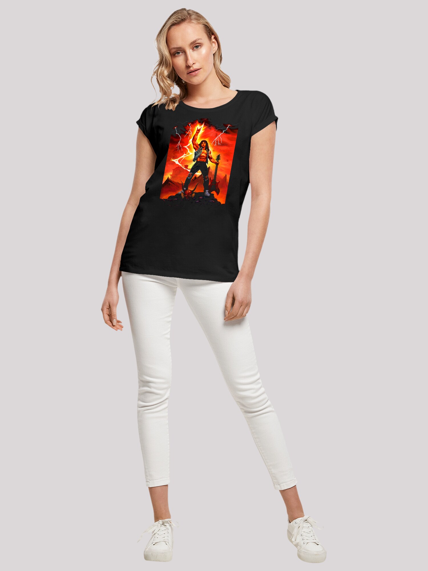Thumbnail - F4NT4STIC T-Shirt Stranger Things Hell Guitar- DTG Netflix TV Series