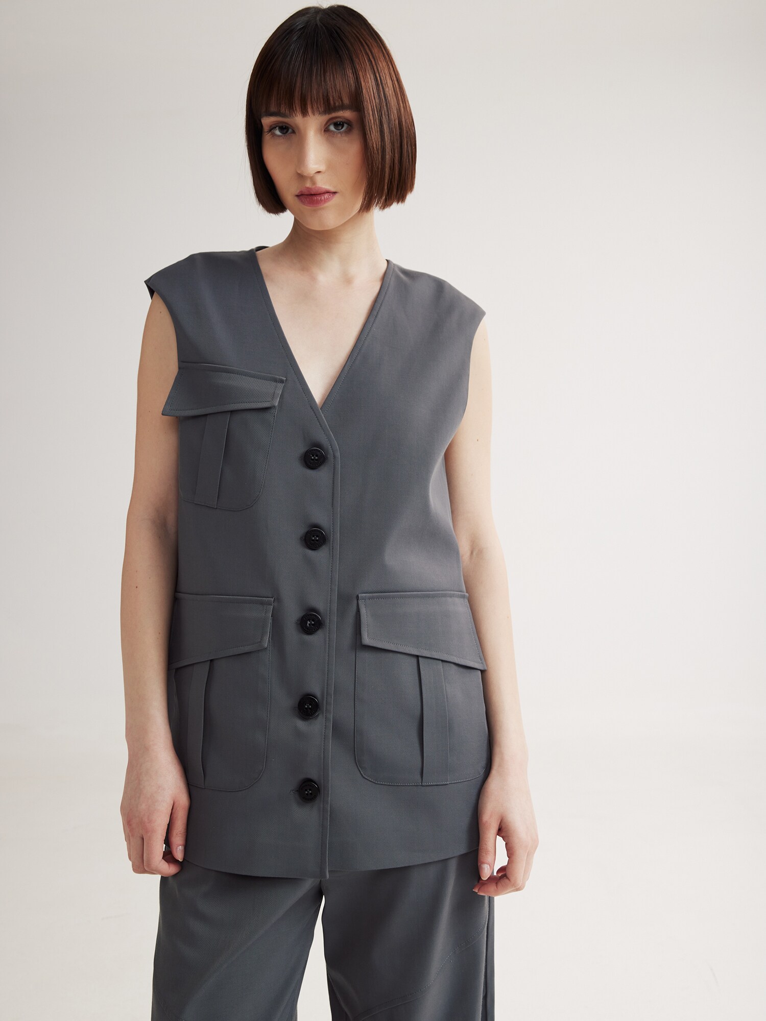 4TAILORS Vestă Carlo  gri