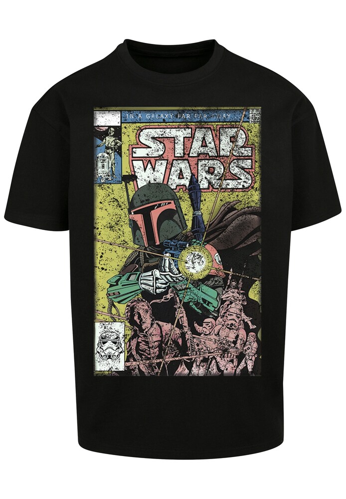 F4NT4STIC T-Shirt 'Star Wars Boba Fett Comic' Herren Größe XXXL limone / dunkelgrün / schwarz / weiß