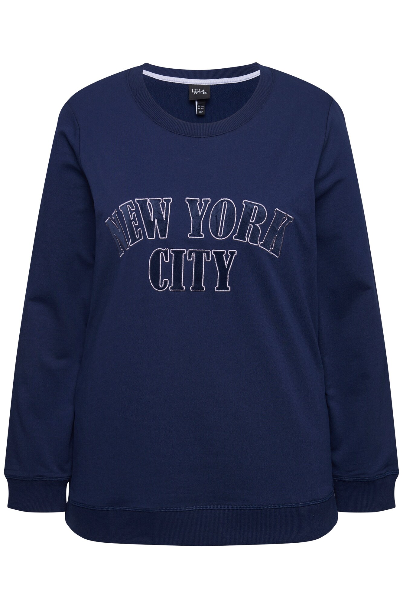 Ulla Popken Bluză de molton  bleumarin / gri argintiu