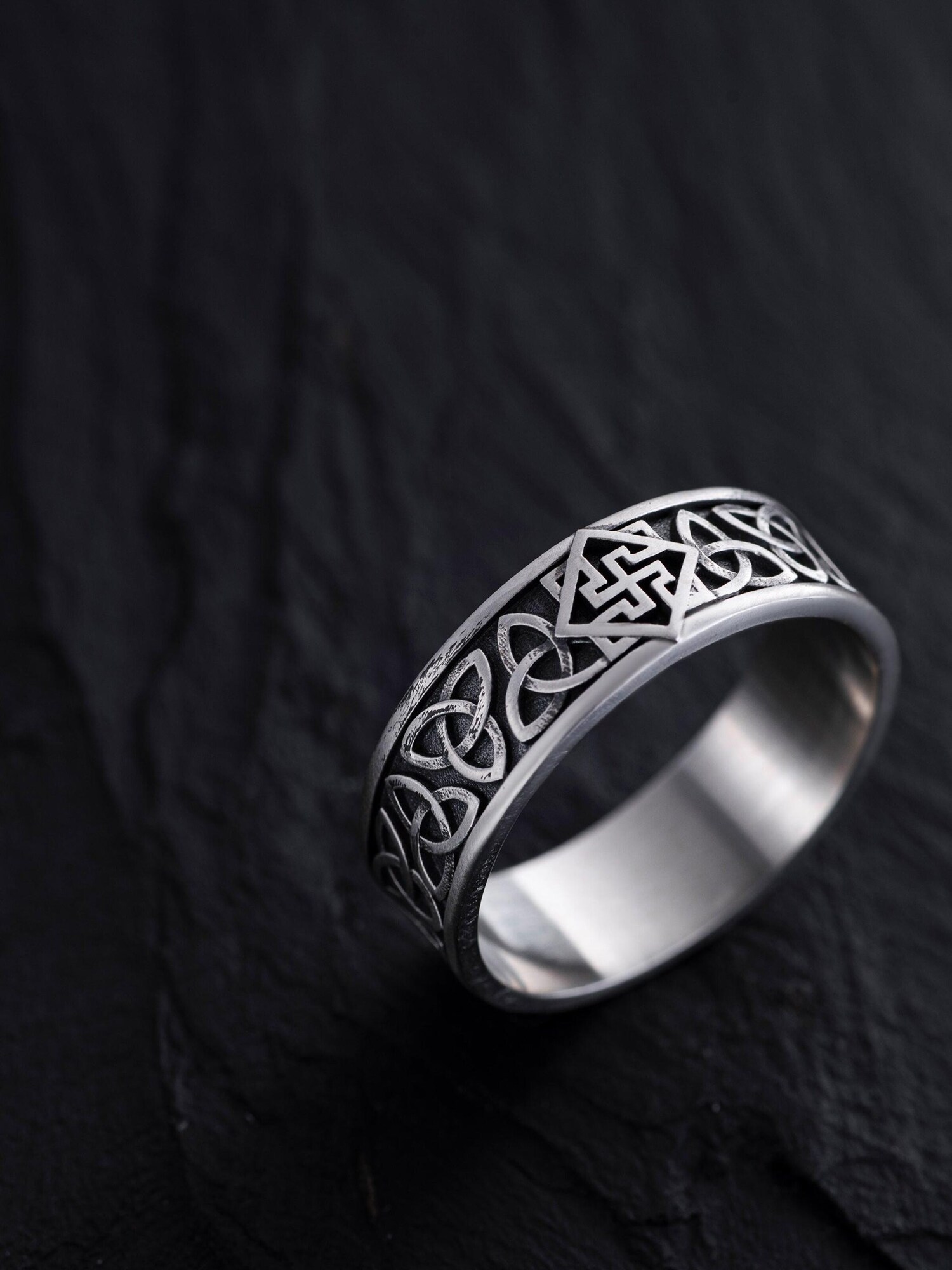 REYTEL Prsten 'CELTIC KNOT AND SWAROG' srebro