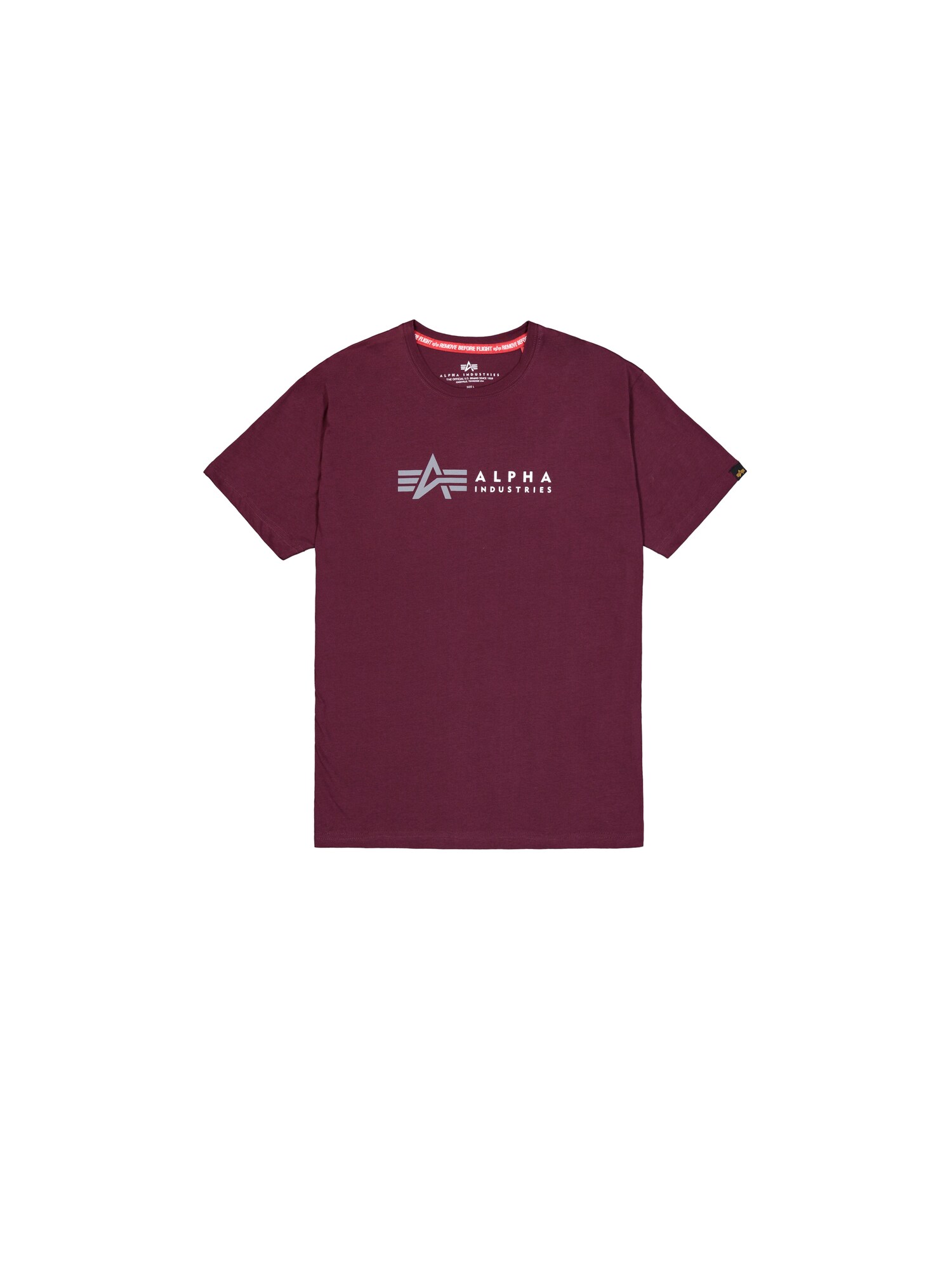 ALPHA INDUSTRIES Póló  szürke / sötétvörös / fehér akciós termékkép 1