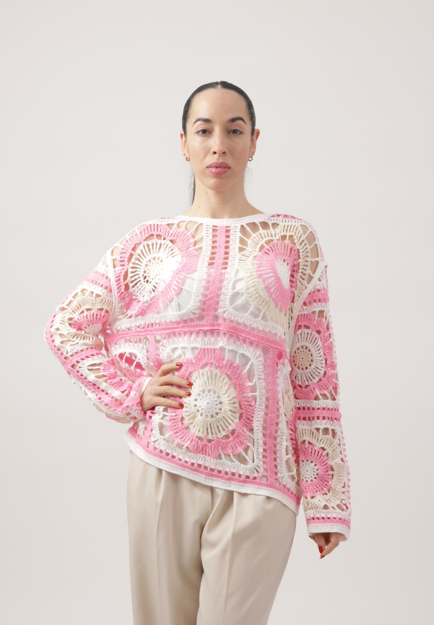 CHERRY KOKO Pullover  rosa / bianco