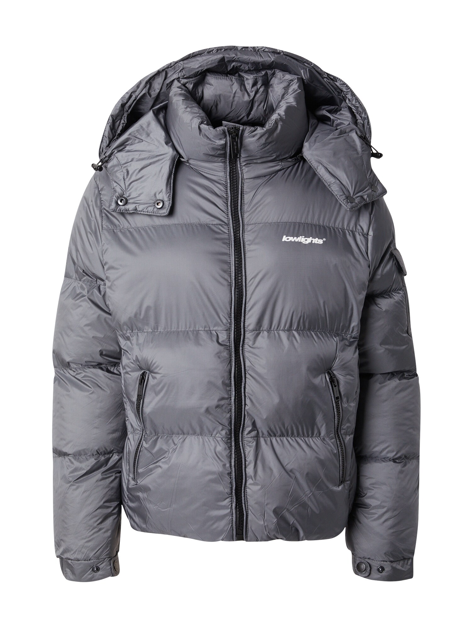 Low Lights Studios Geacă de primăvară-toamnă  gri metalic / alb