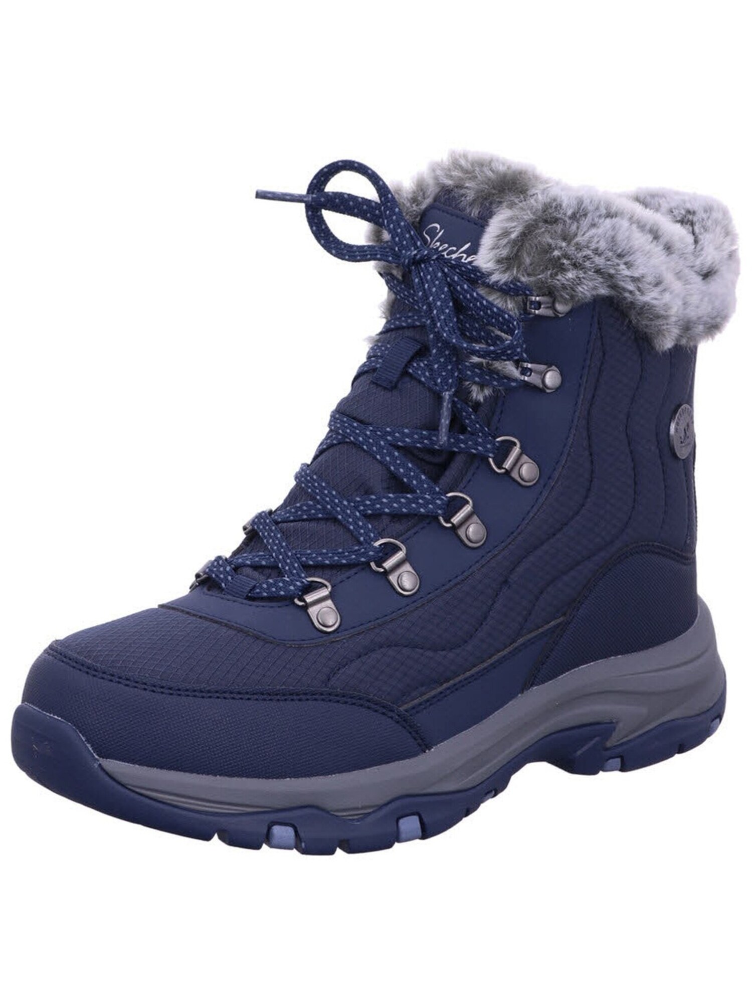 Skechers Schnürstiefelette Schnürstiefel Damen 167893 Nvy Kunststoff (Synthetik) In Blau