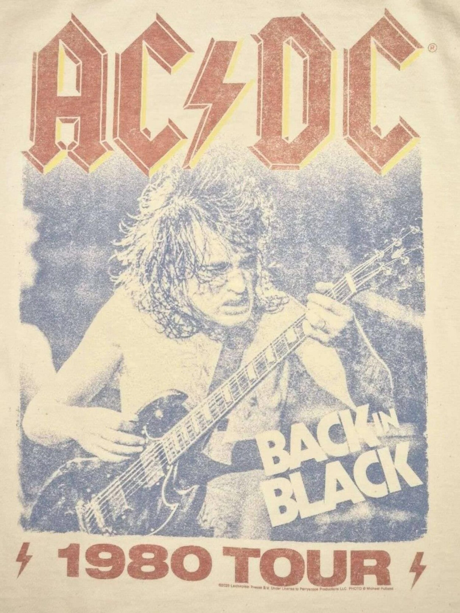 AC/DC Camiseta 'AC/DC Back In Black Angus Solo T-Shirt'  blanco natural – imagen 3