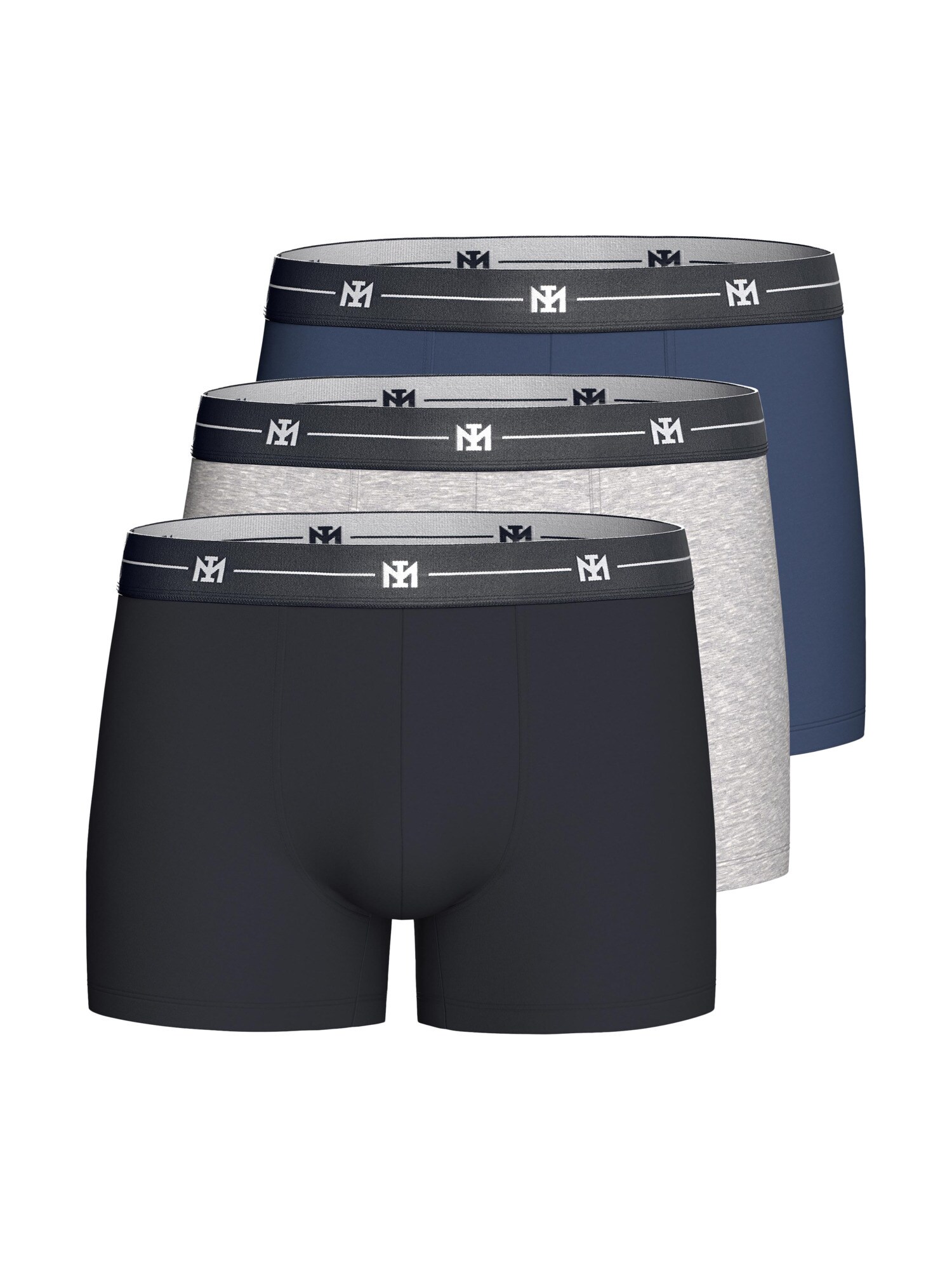 IMPETUS Calzoncillo boxer azul oscuro / gris claro / negro