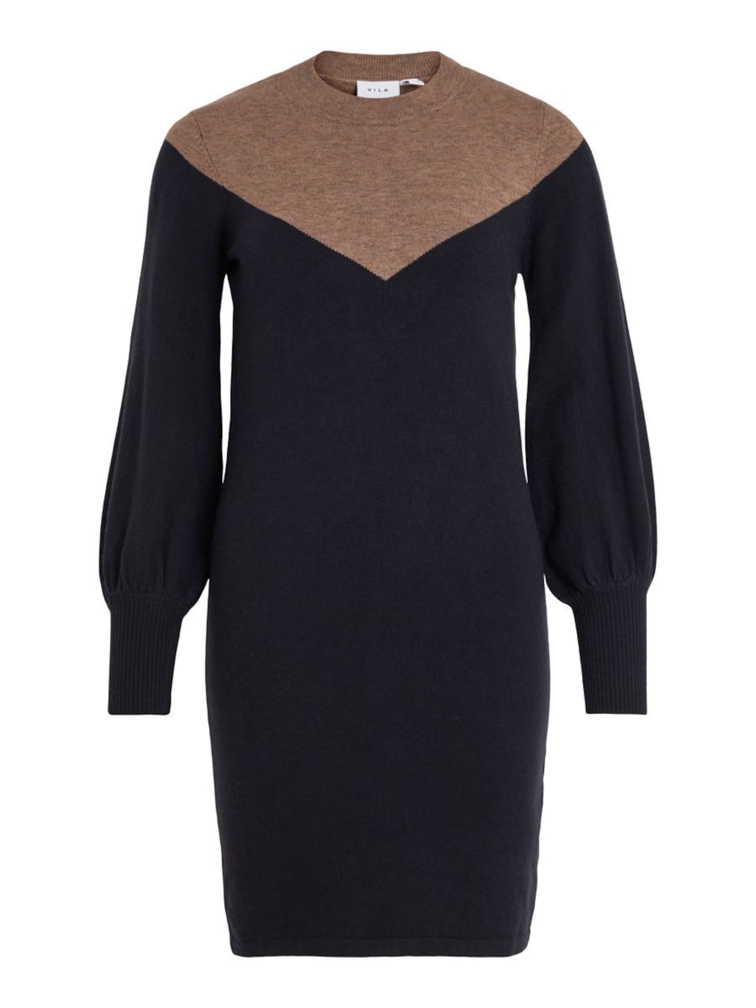 Vila VILA Strickkleid blau / braunmeliert