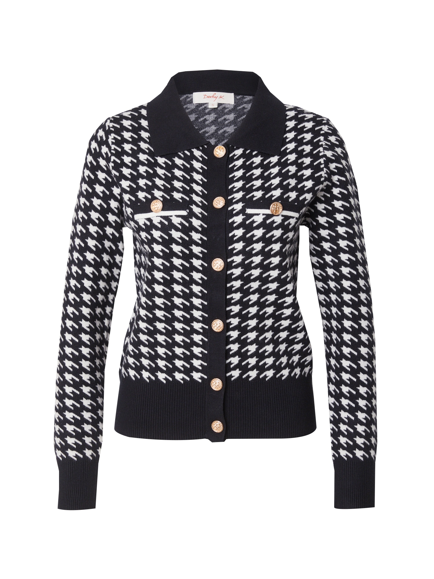 Derhy Geacă Tricotată 'Barberine' Negru / Alb-image