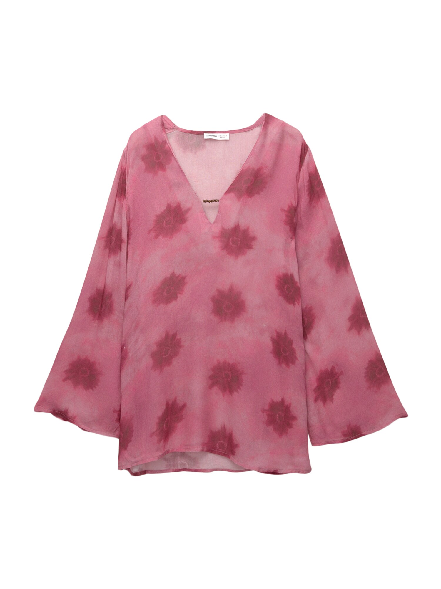 Pull&Bear Rochie de plaja  fucsia / roșu merlot