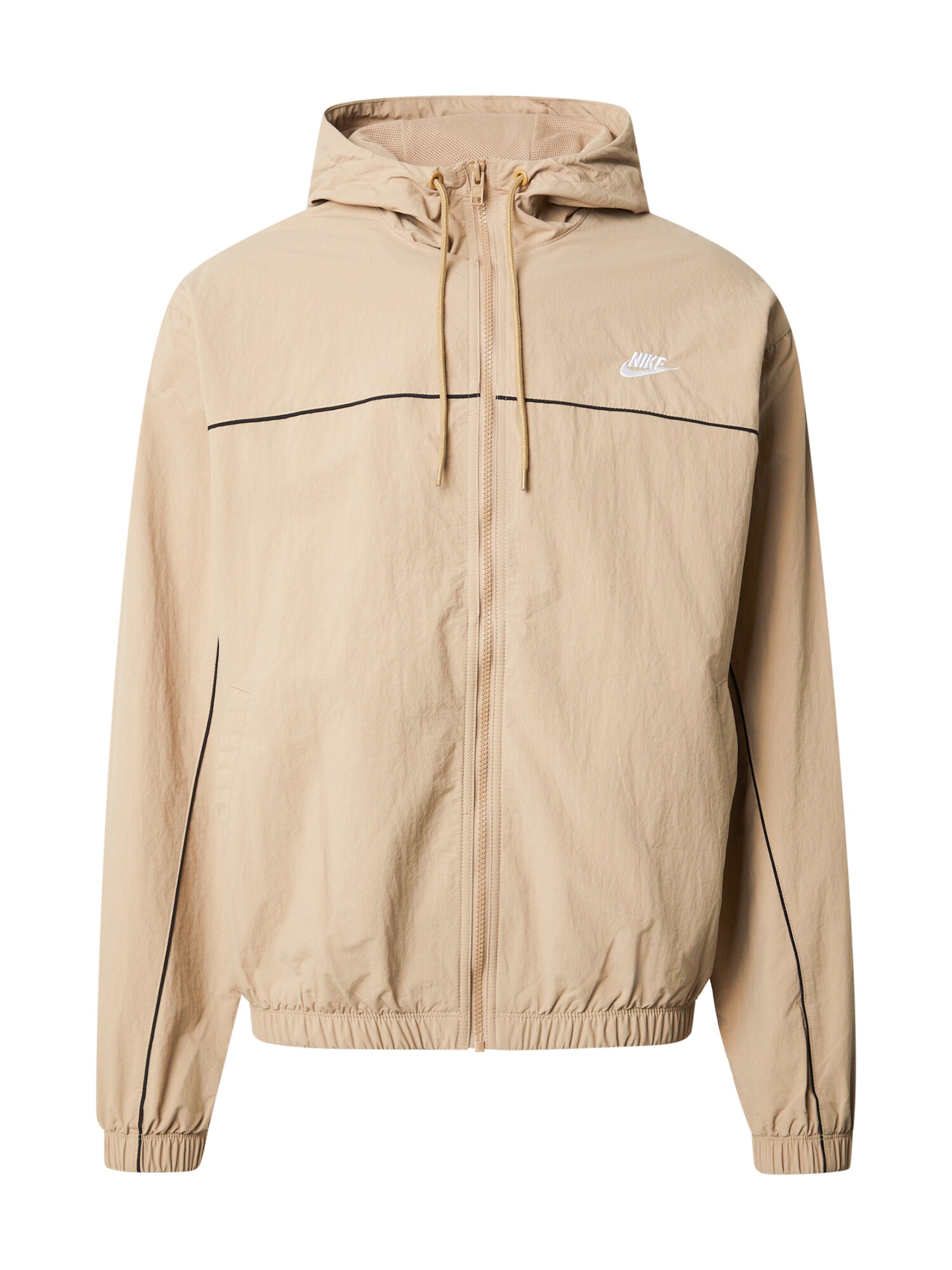 Nike Sportswear Geacă de primăvară-toamnă 'CLUB'  crem / negru / alb