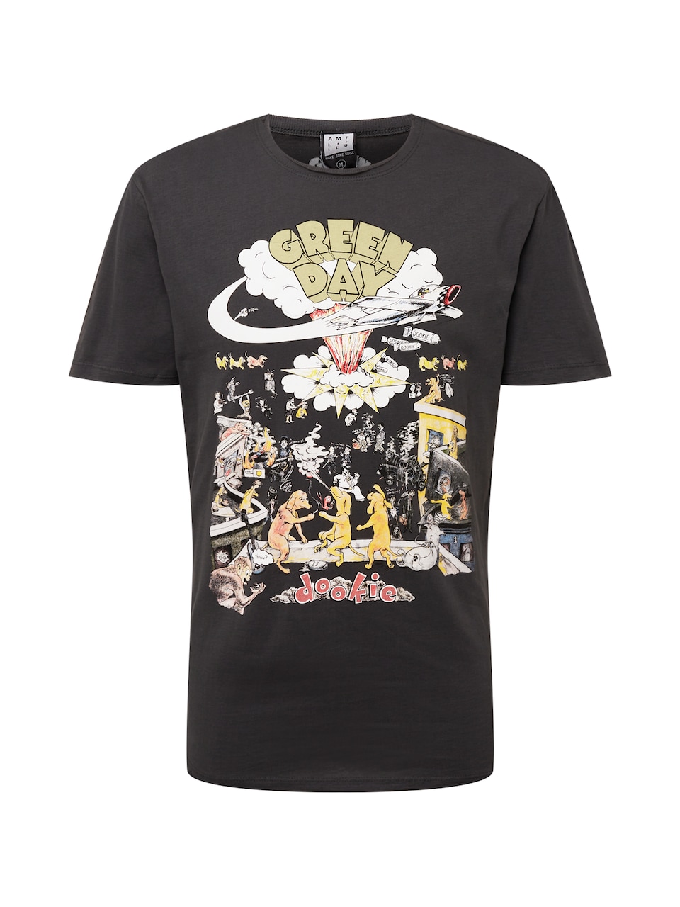 T-shirt 'GREENDAY DOOKIE' gul / guldgul / antracit