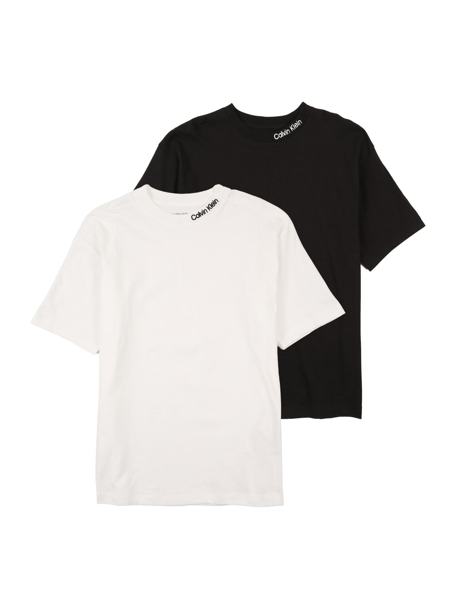 Calvin Klein Jeans Tricou  negru / alb