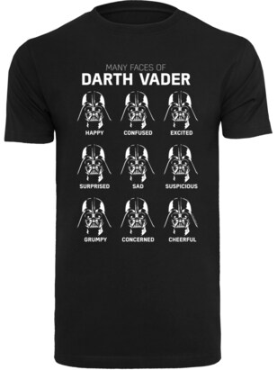 F4NT4STIC Shirt ‘The Many Faces Of Darth Vader’ Zwart / Wit