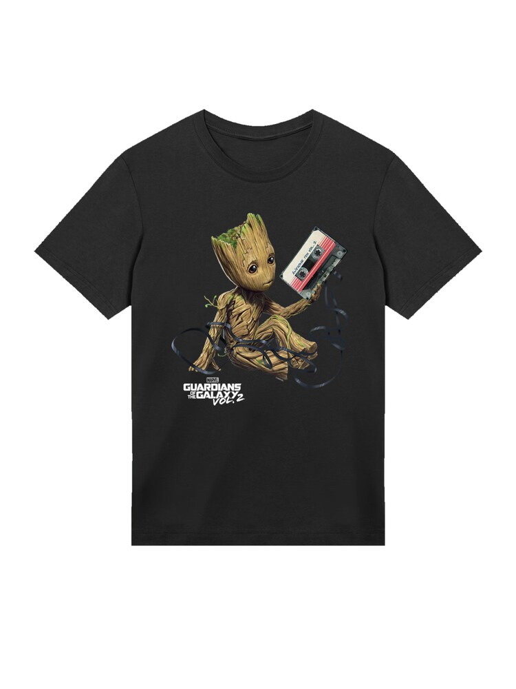 F4NT4STIC T-Shirt 'Marvel Guardians Of The Galaxy Vol2 Groot Tape' Herren Größe L beige / blau / schwarz / weiß