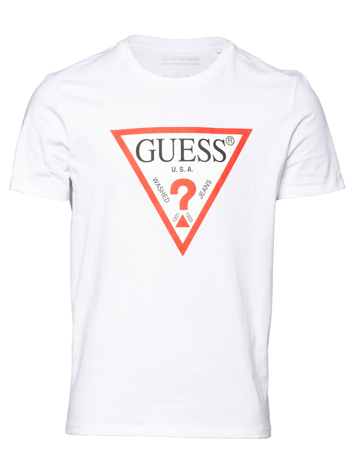 GUESS Majica  rdeča / črna / bela
