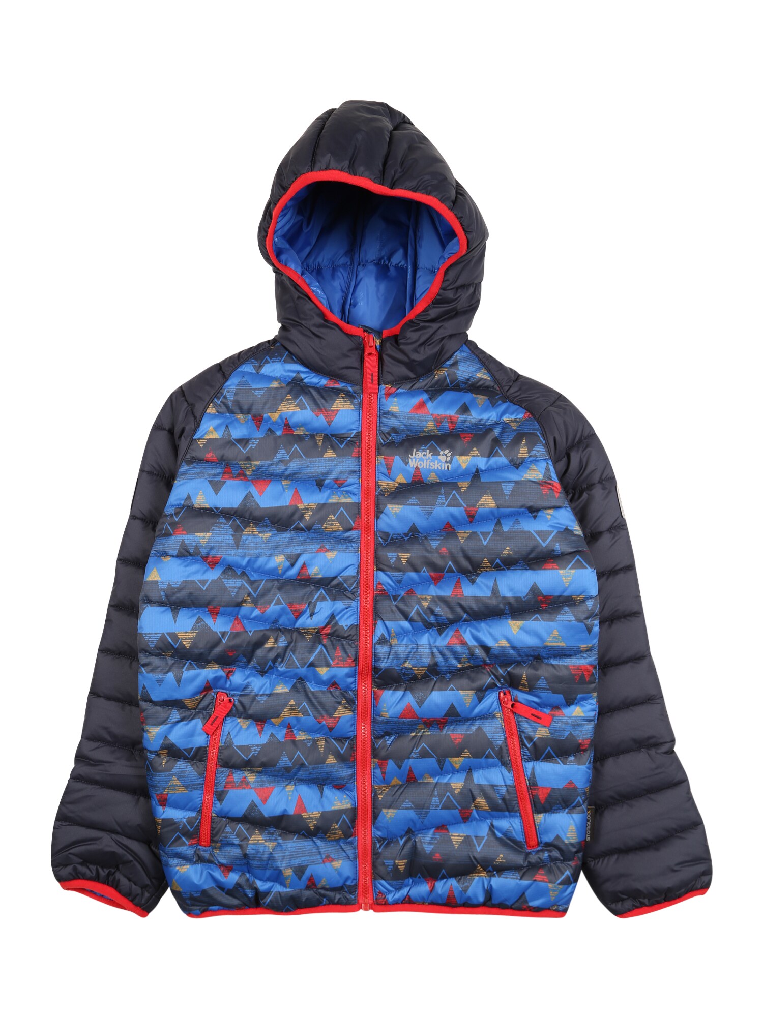JACK WOLFSKIN Laisvalaikio striukė 'ZENON'  raudona / mėlyna / nakties mėlyna