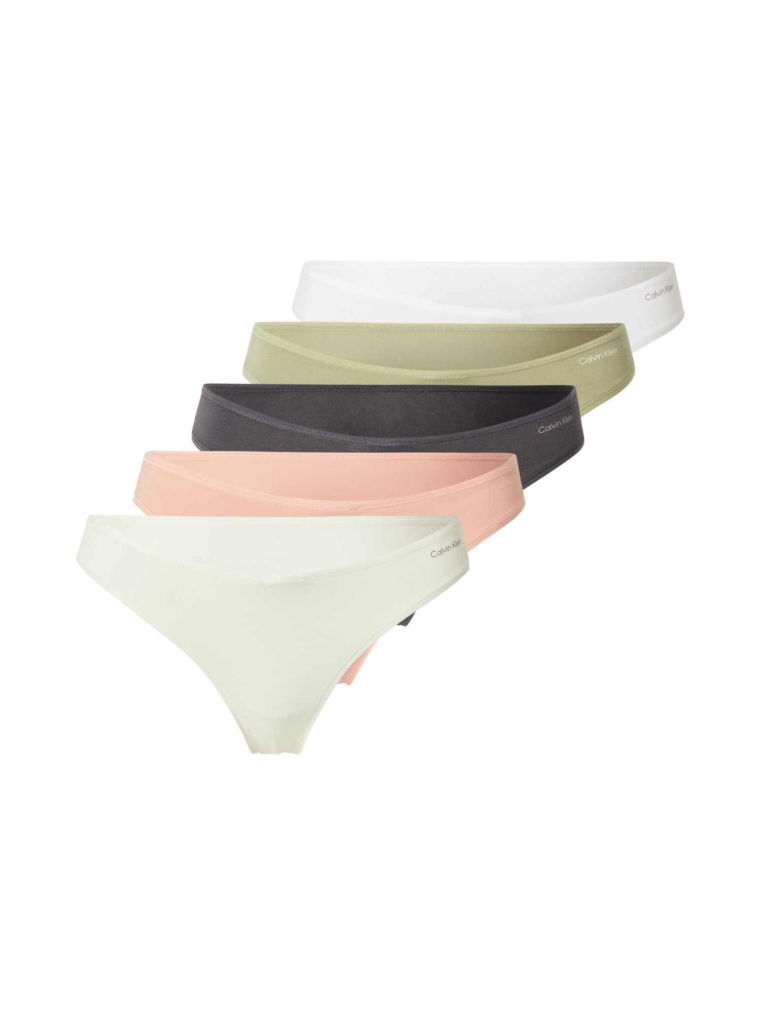 Calvin Klein Underwear Tanga Ideal Cotton  gri metalic / oliv / verde pastel / roz pastel / alb